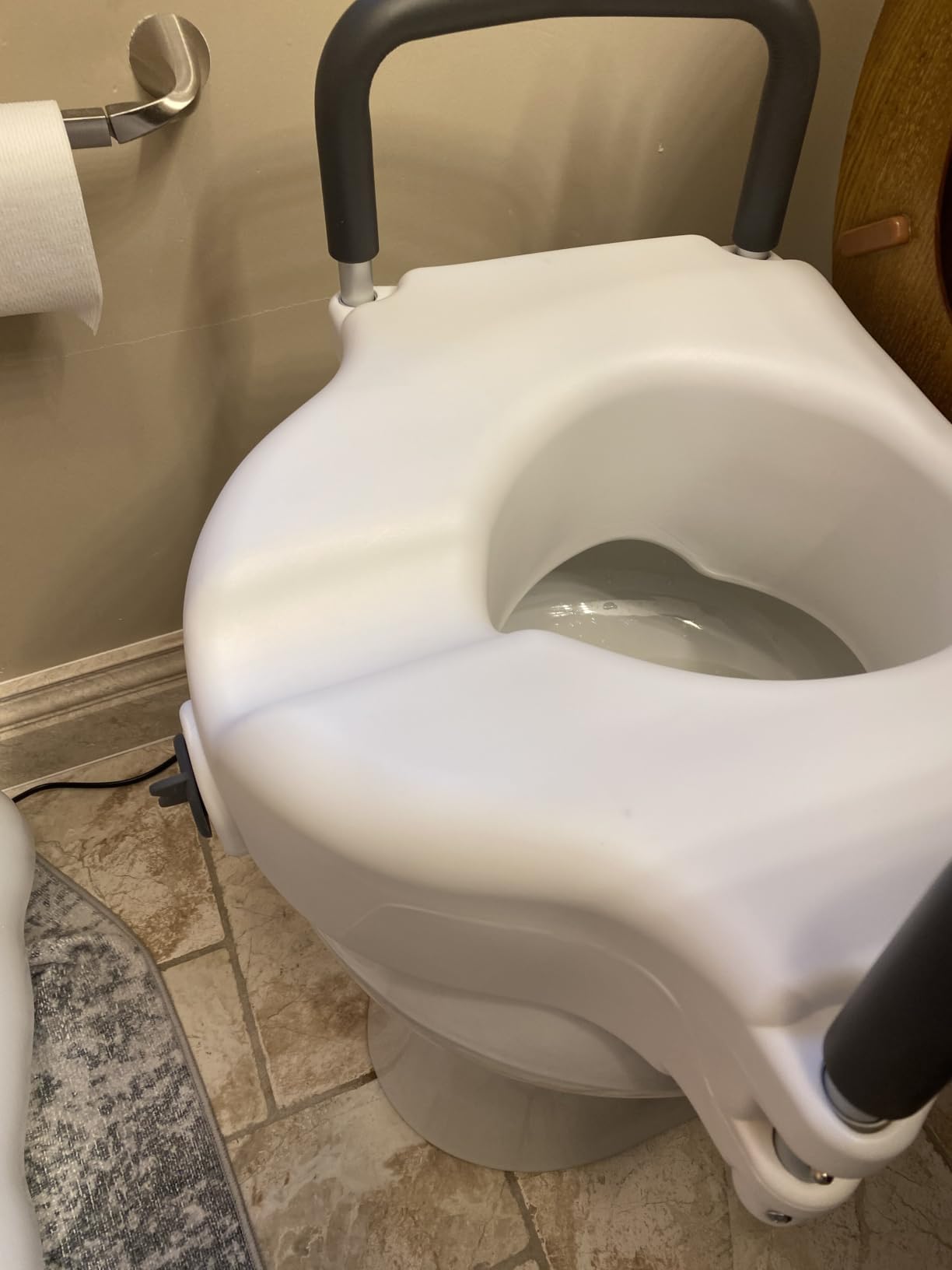 Drive Medical 2-in-1 Raised Toilet Seat with Removable Padded Arms | Raised Toilet Seat Offers Removable Padded Arms and Secure Locking Attachment for Standard Toilets and Safety customer photo 2