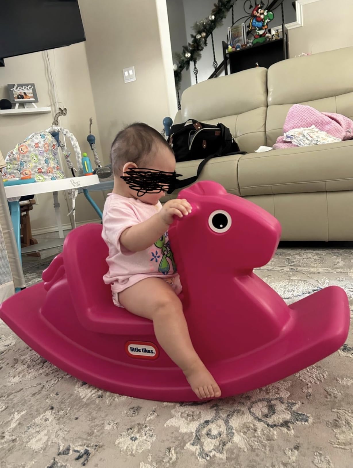 Little Tikes Rocking Horse Blue, 33.00 L x 10.00 W x 17.50 H Inches customer photo 2