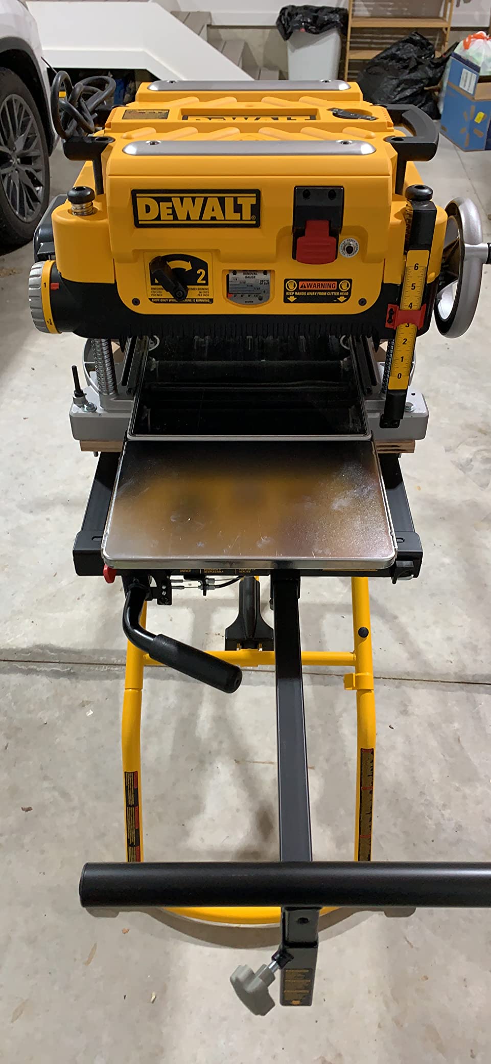 DEWALT Miter Saw Stand With Wheels, 32-1/2 in. x 60 in Foldable Rollling Stand, Adjustable Height, Durable Steel, 8 ft. Material Support, Universal Mounting Rails (DWX726) customer photo 1