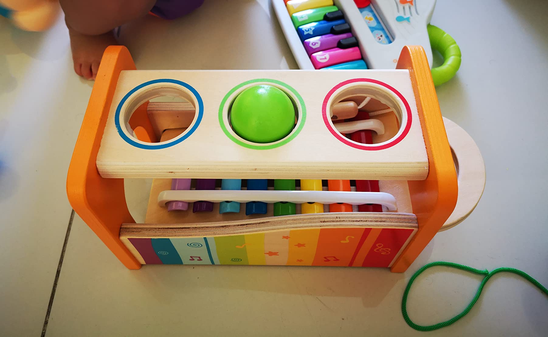 Hape Pound & Tap Bench with Slide Out Xylophone - Award Winning Durable Wooden Musical Pounding Toy for Toddlers customer photo 1
