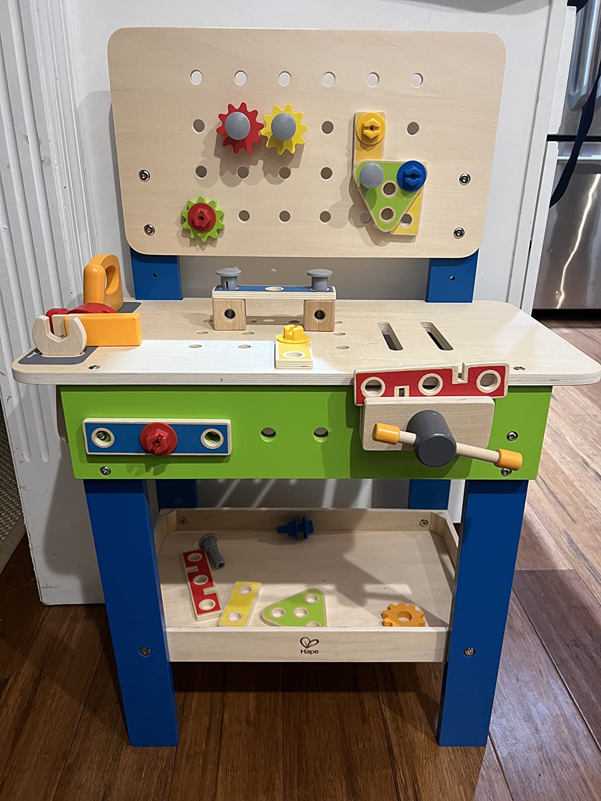 Award Winning Hape Master Workbench Kid's Wooden Toolbench Pretend Builder Set, Multicolor (E3000) customer photo 1