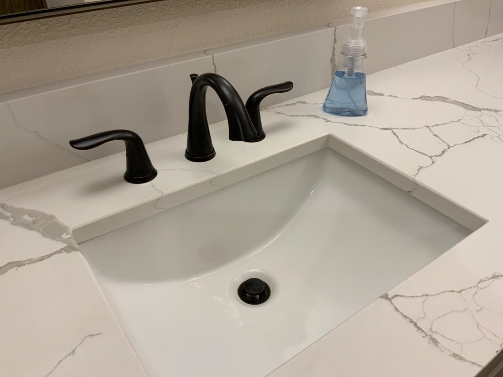 Delta Lahara Brushed Nickel Bathroom Faucet 3 Hole, 8 Inch Widespread Bathroom Sink Faucet for Vanity, Metal Push-Pop Drain Assembly, Stainless 3538-SSMPU-DST customer photo 2