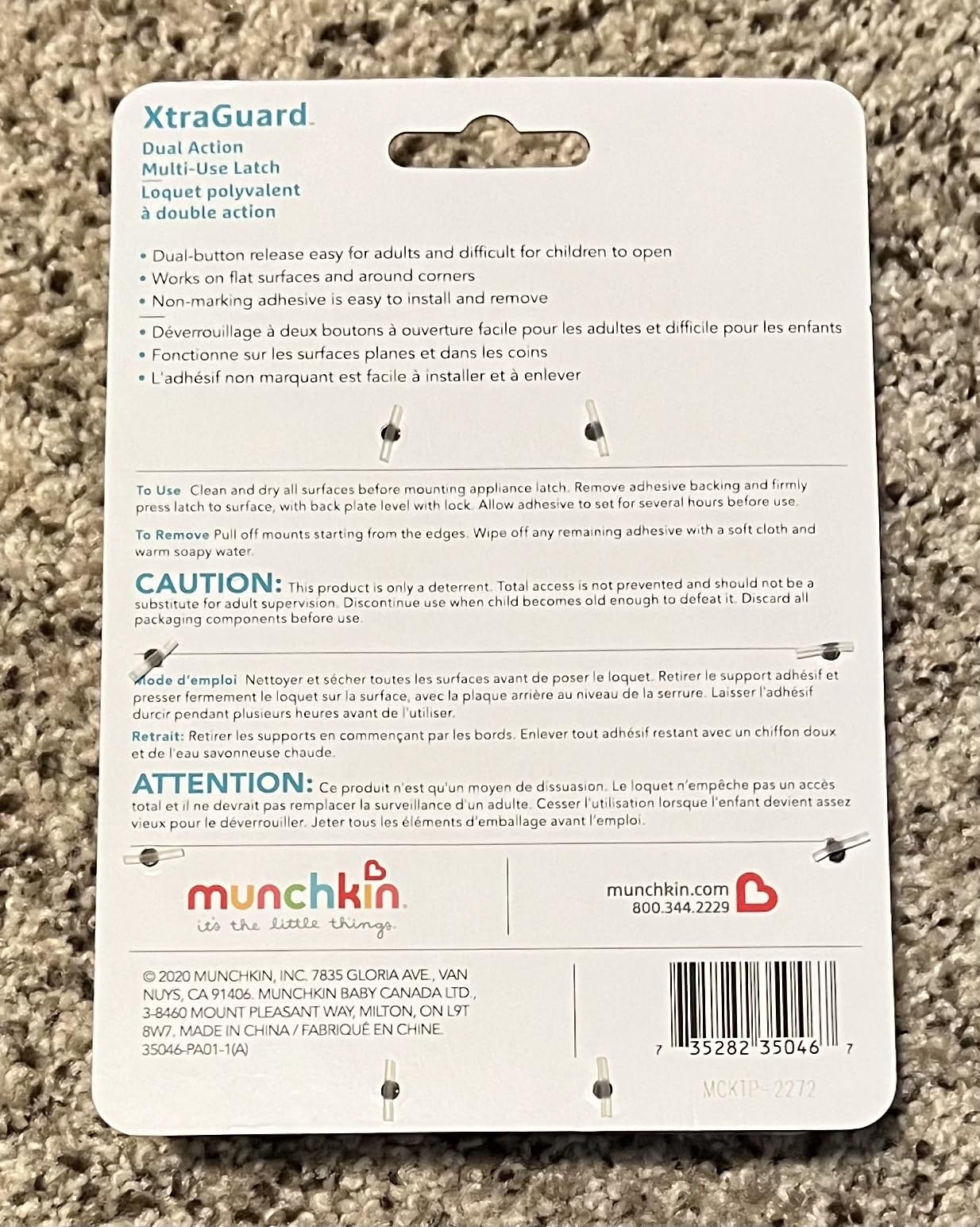 Munchkin® Xtraguard™ Child Safety Cabinet Locks, Double Locking Latches for Babyproofing Appliances, Toilets and More, 2 Count customer photo 2