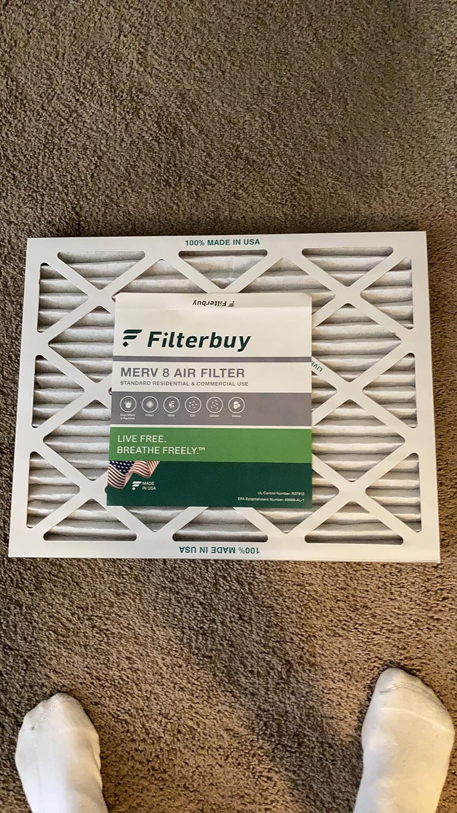 Filterbuy 16x20x1 Air Filter MERV 8 Dust & Allergy Defense (4-Pack) customer photo 1