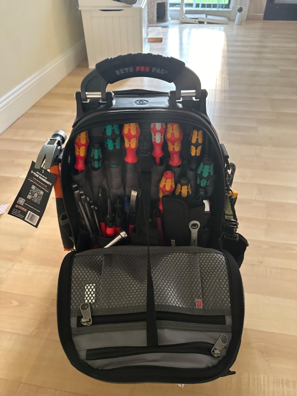 Veto Pro Pac Tech Pac Tool Backpack – Heavy-Duty Weatherproof Tool Bag with 46 Pockets, Waterproof Molded Base & Ergonomic Padded Straps & EVA Back Padding for Technicians and Contractors customer photo 1