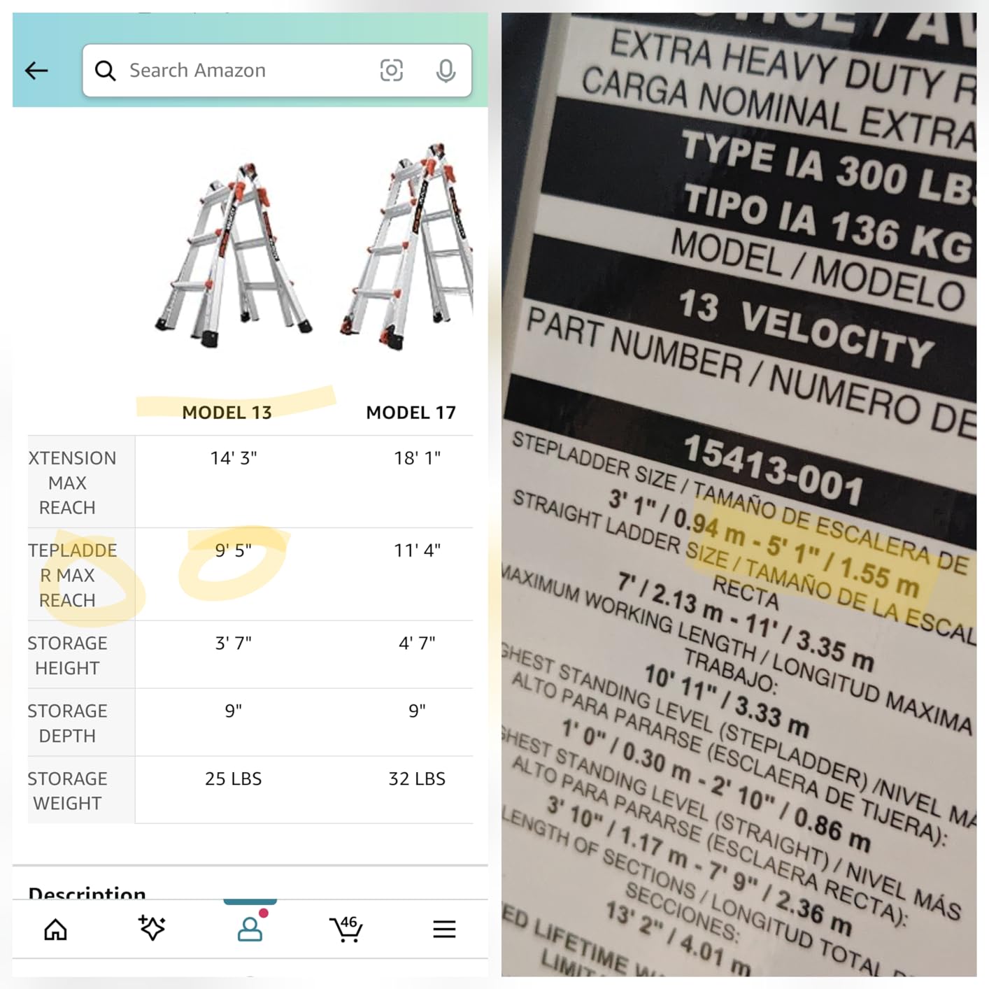 Little Giant Velocity, Aluminum Ladder, 18 ft Reach, 15417-001 customer photo 2