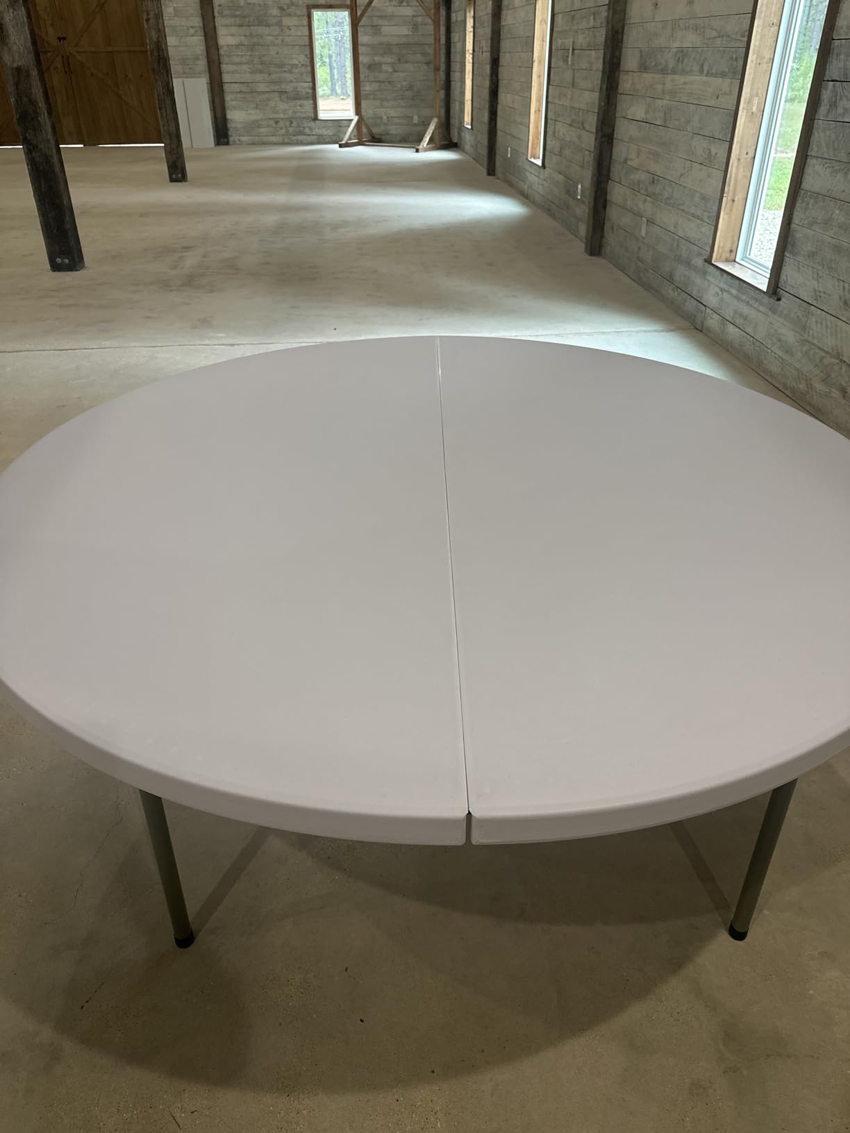 Flash Furniture 6-Foot Round Granite White Plastic Folding Table customer photo 1