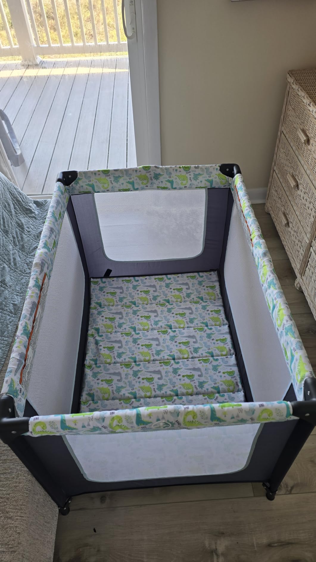 Dream On Me Zodiak Portable Playard, Compact for Travel, Carry Bag, Gray & Pink customer photo 2