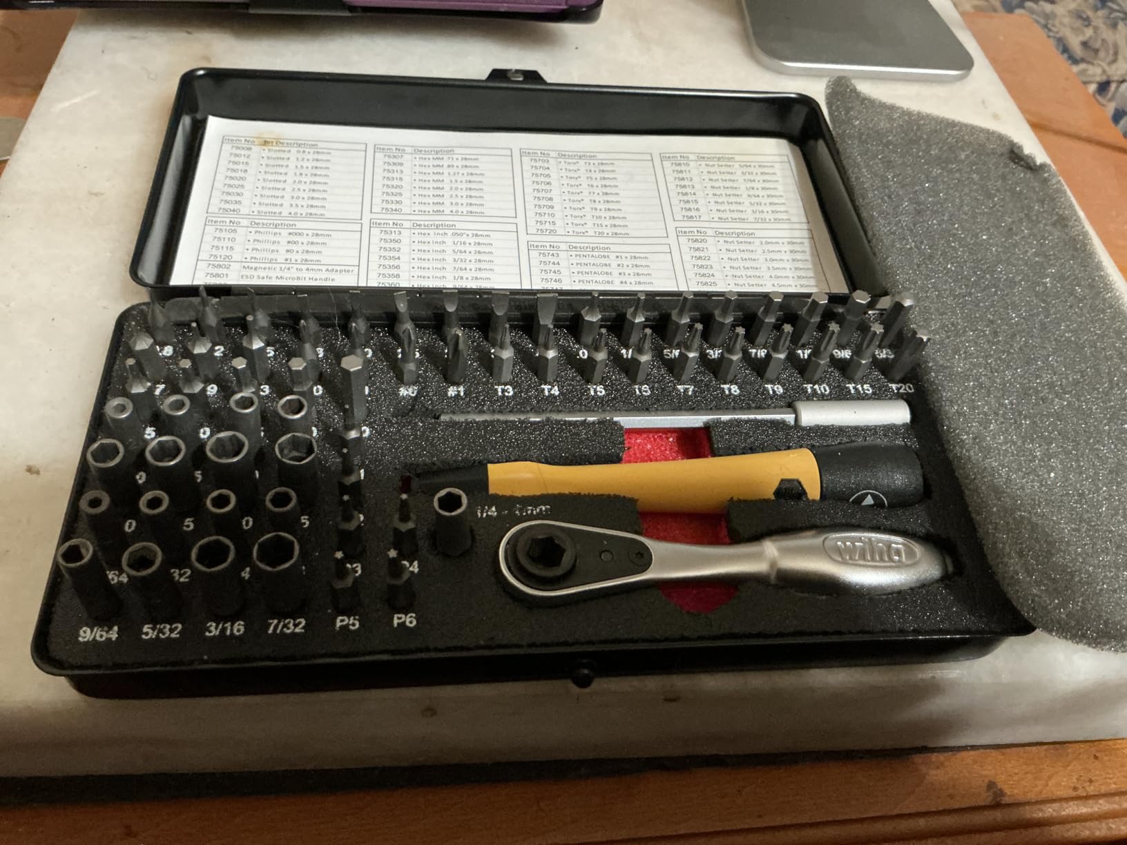 Wiha 75965 ESD Safe Master Technician Ratchet and MicroBits Set, 65 Piece customer photo 1