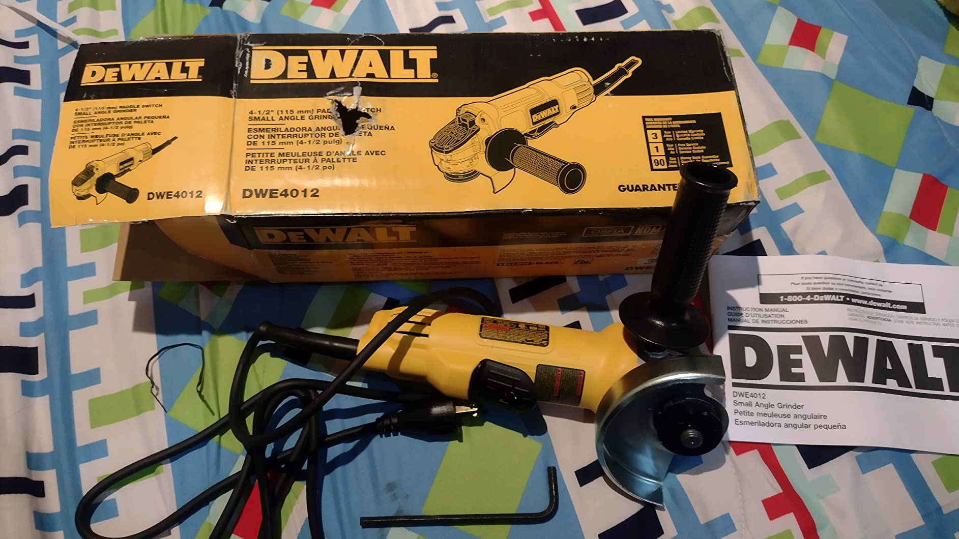 DEWALT Angle Grinder Tool, 4-1/2-Inch, Paddle Switch, 7-Amp (DWE4012) customer photo 1