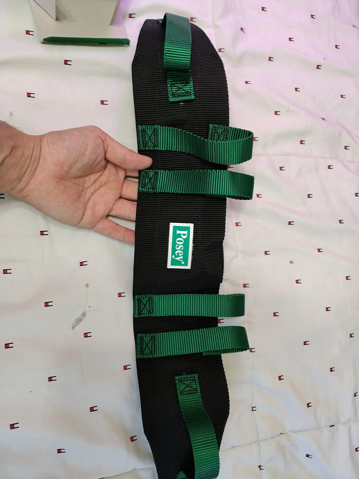 Posey 6537Q Transfer Belt, Black with Green Economy Model - Extra-Wide Soft Nylon - Washable Walking Belt & Gait Transfer Belt - Medical Supplies for Nurses, Therapists & Home Care Caregivers (6537Q) customer photo 2