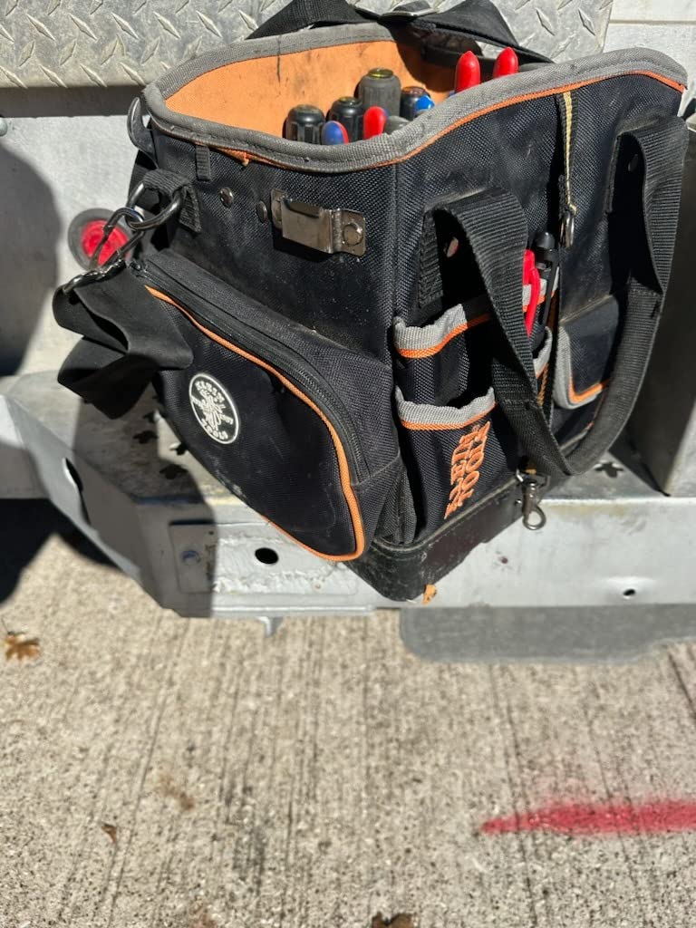 Klein Tools 5541610-14 Tool Bag with Shoulder Strap Has 40 Pockets for Tool Storage and Orange Interior customer photo 2