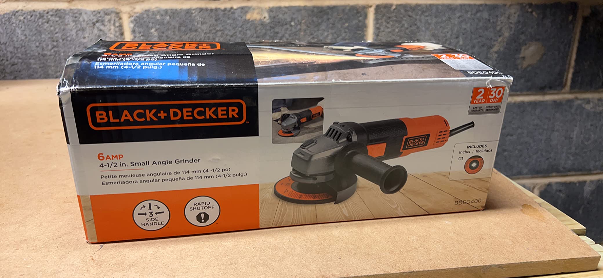BLACK+DECKER Angle Grinder Tool, 4-1/2-Inch, 6.5-Amp (BDEG400) customer photo 2