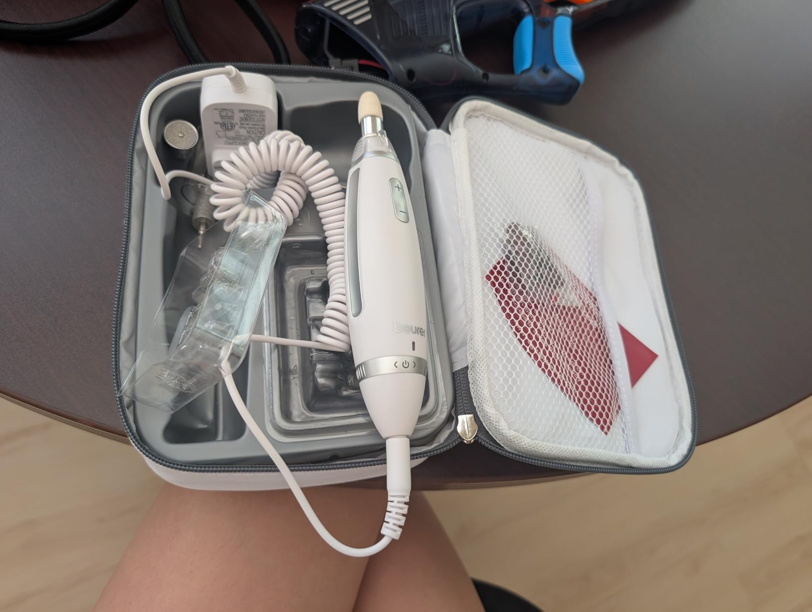Beurer MP62 Professional Nail Drill Kit, Portable Electric File Machine with 10 Attachments & 10 Sanding Bands, Efile Dremel for Acrylic Gel Manicure and Pedicure, LED Light, with Storage Case customer photo 2