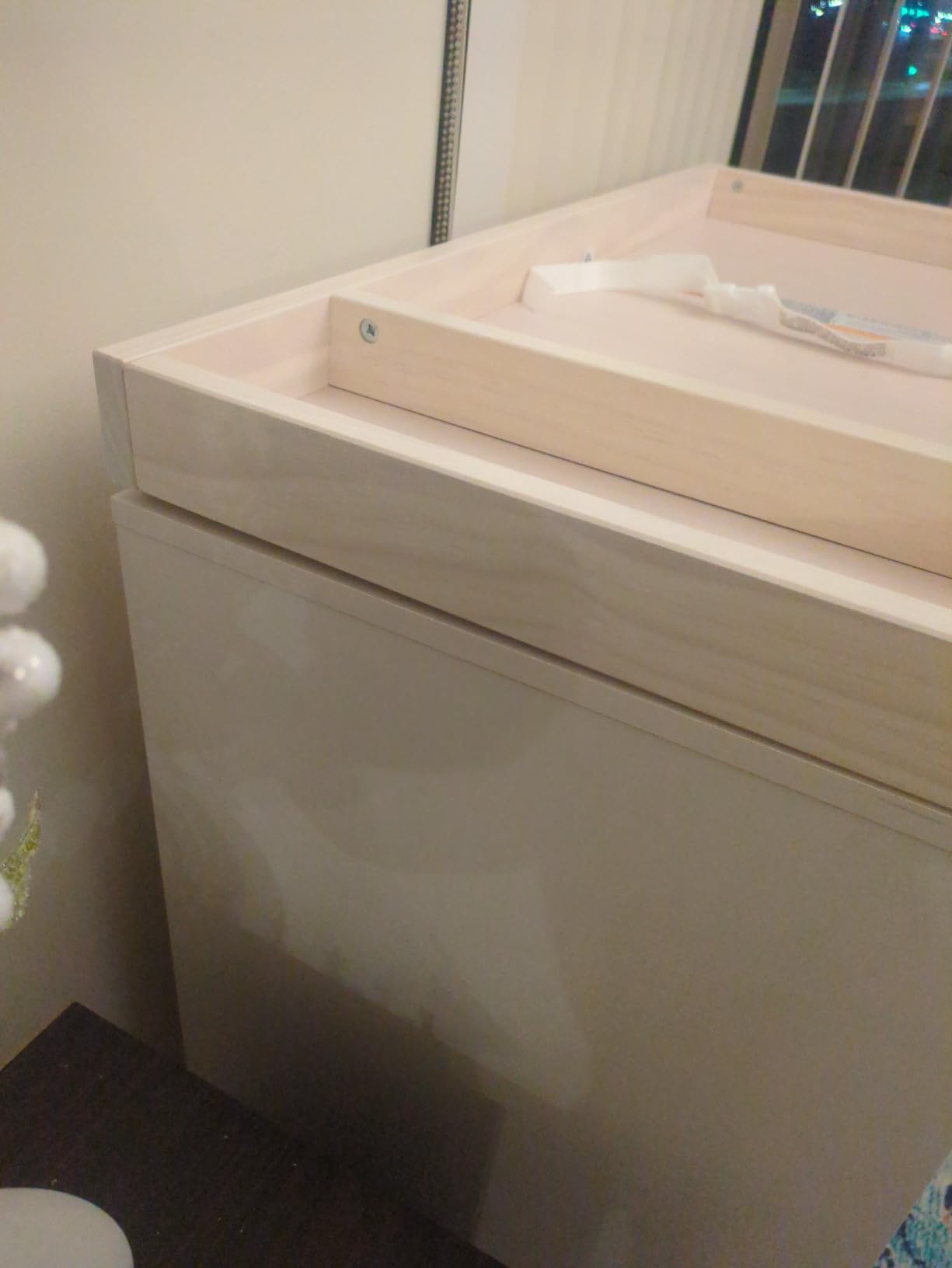 babyletto Hudson 3-Drawer Baby Dresser w/1 Cabinet Washed Natural & White customer photo 2