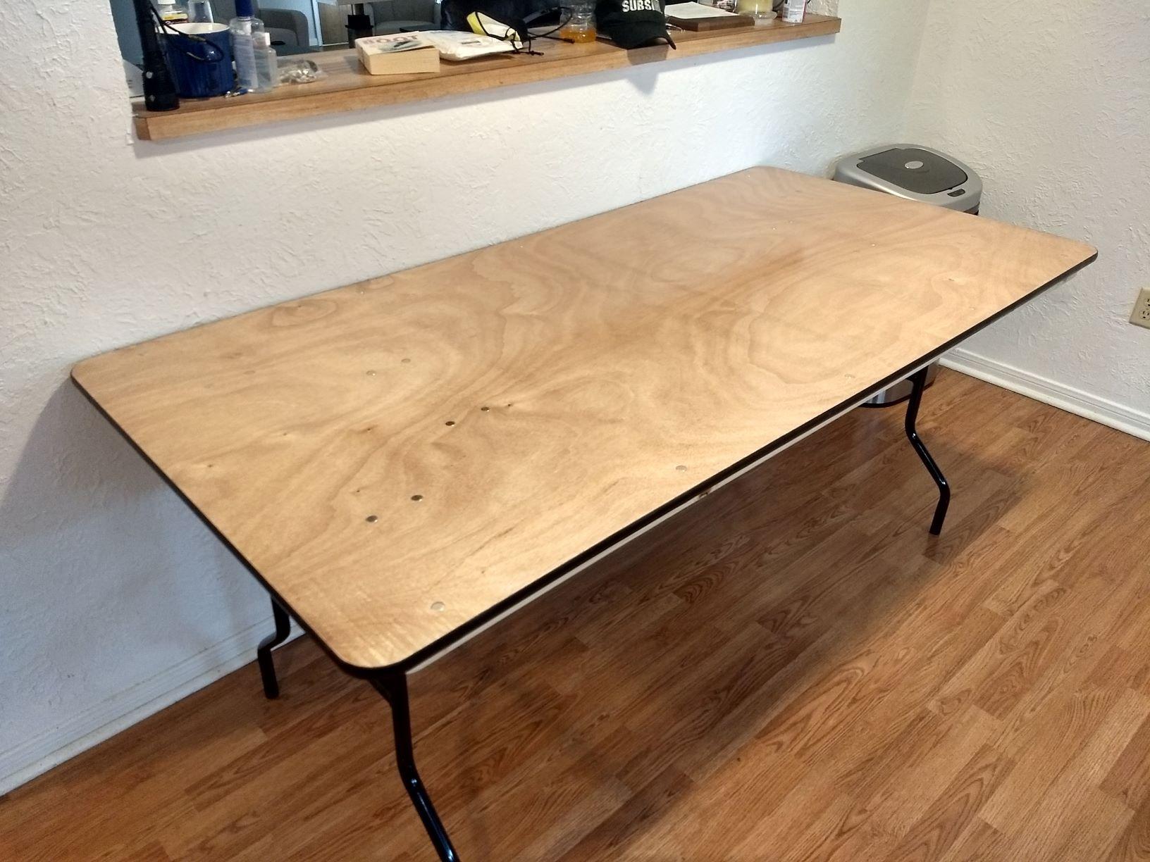 Flash Furniture 6 ft Folding Clear Coat Rectangular Banquet Table, Clear customer photo 2