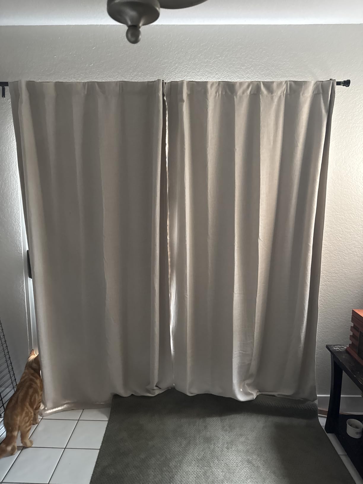 NICETOWN Grey Blackout Patio Sliding Door Curtains 84 inch Length, Grommet Room Divider Thermal Insulated Curtain Drapes for French Door/Living Room (Gray, W100 x L84, 1 Panel) customer photo 1