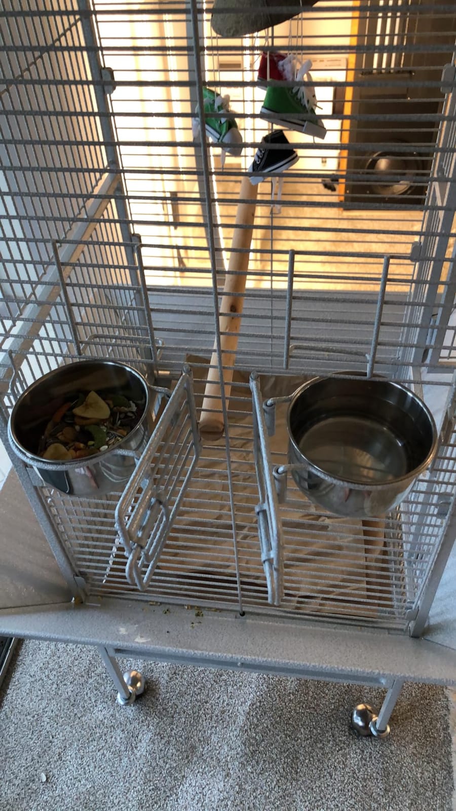 Yaheetech Wrought Iron Bird Cages, Play Top Large Aviary with Stand for Cockatiel Parrot Sun Parakeet Conures Lovebird Budgie Finch African Grey White, 61-inch customer photo 1