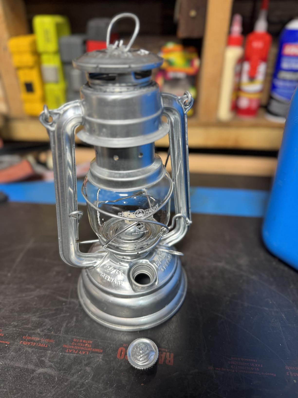 Feuerhand Outdoor Kerosene Fuel Lantern, German Made Weather Resistant Baby Special 276 Galvanized Hurricane Lamp for Camping or Patio, 10 Inches, Cobalt Blue customer photo 2