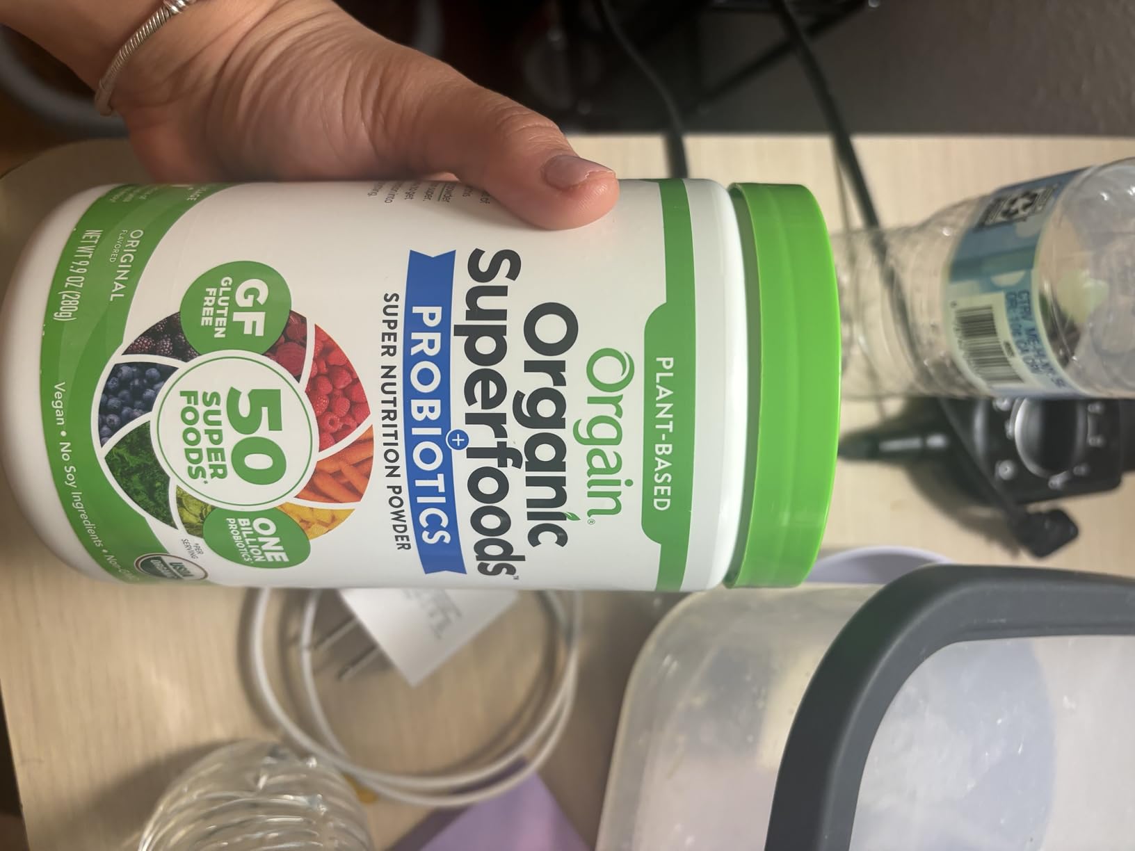 Orgain Organic Greens Powder + 50 Superfoods, Original - 1 Billion Probiotics for Digestive Health, Antioxidants, Vegan, Plant-Based, Gluten-Free, Non-GMO, Green Juice & Smoothie Drink Mix - 0.62lb customer photo 2
