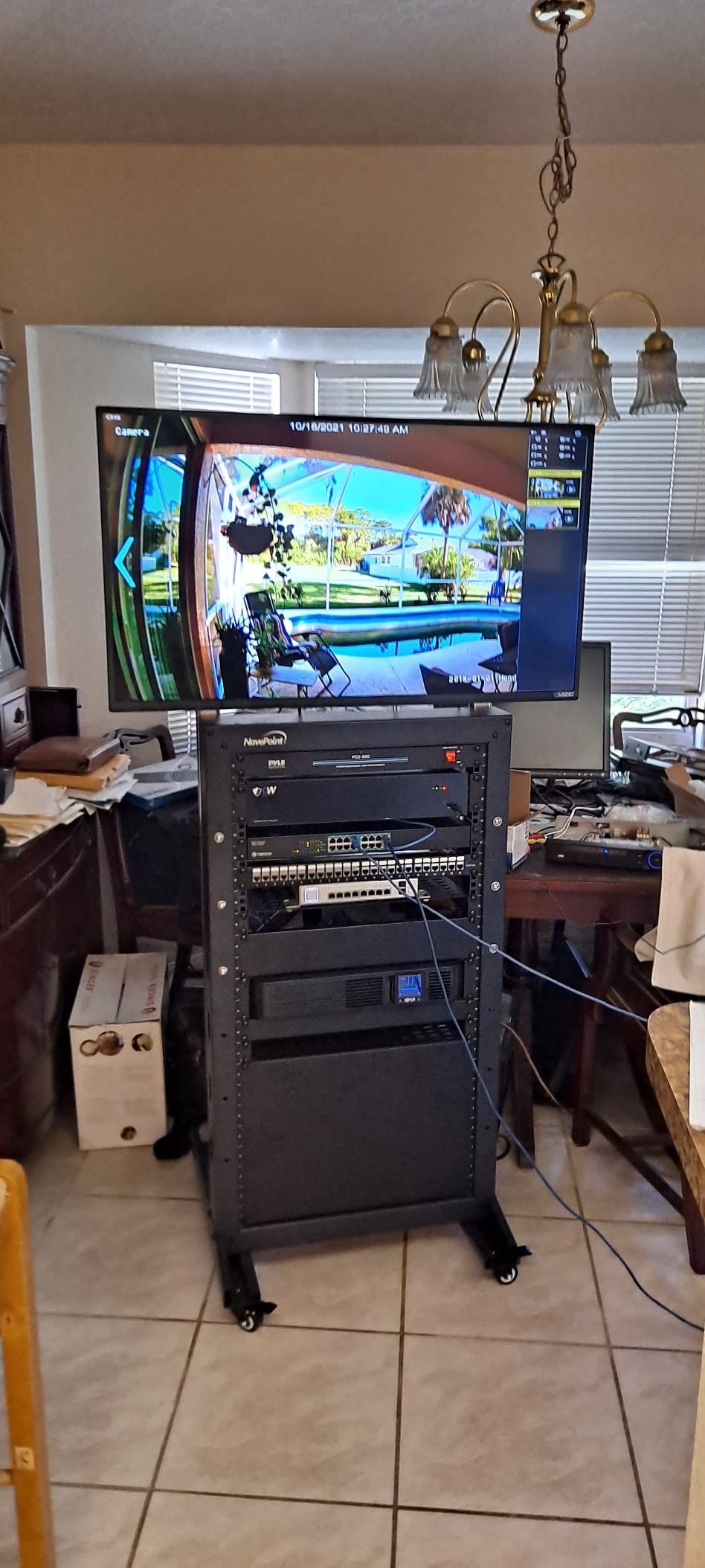 NavePoint 42U 2 Post Open Frame Server Rack with Casters for 19 Inch Equipment, Networking, and IT Devices, 2-Post Rack 330lbs Weight Capacity, Black customer photo 1