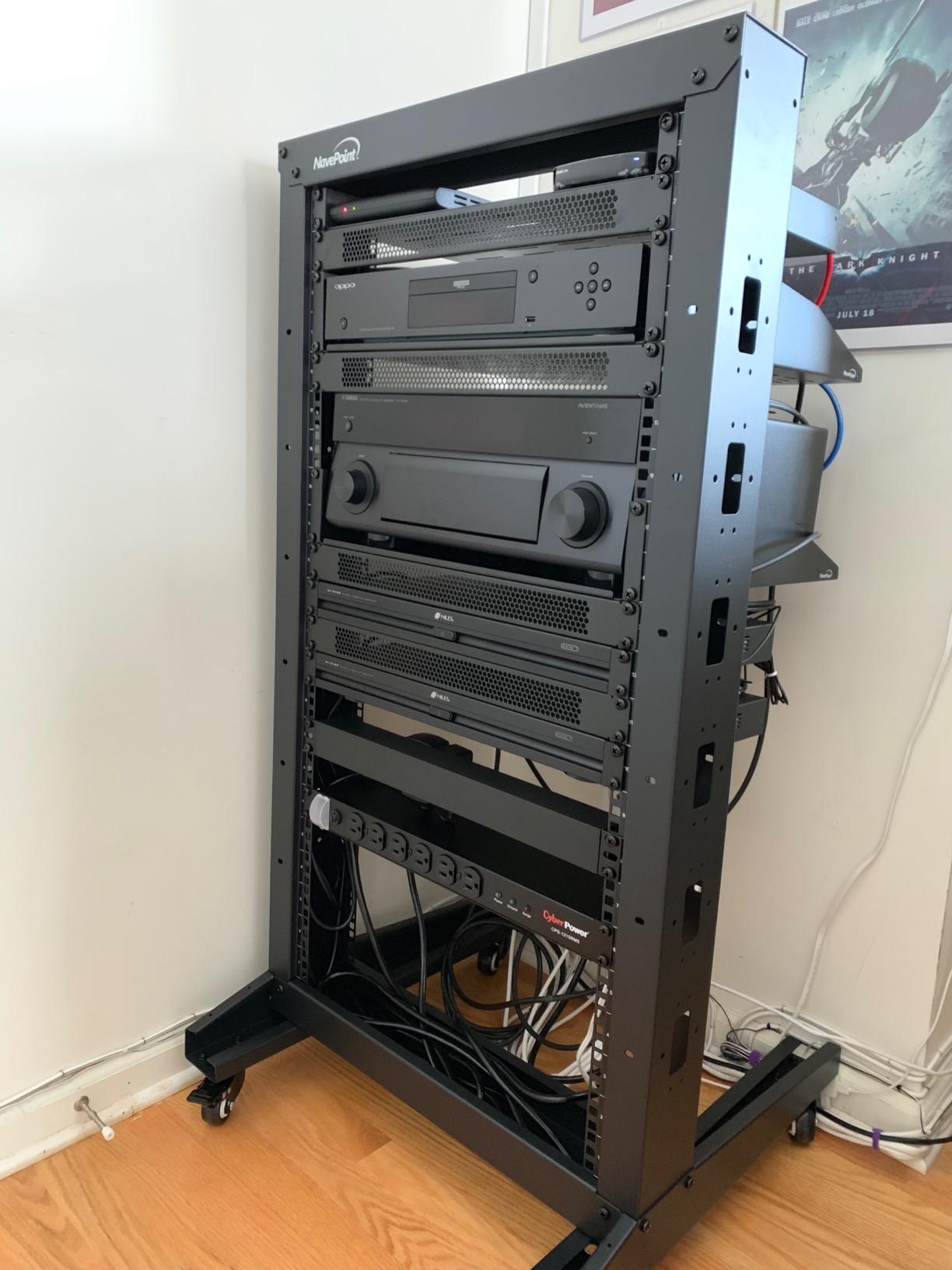 NavePoint 42U 2 Post Open Frame Server Rack with Casters for 19 Inch Equipment, Networking, and IT Devices, 2-Post Rack 330lbs Weight Capacity, Black customer photo 2