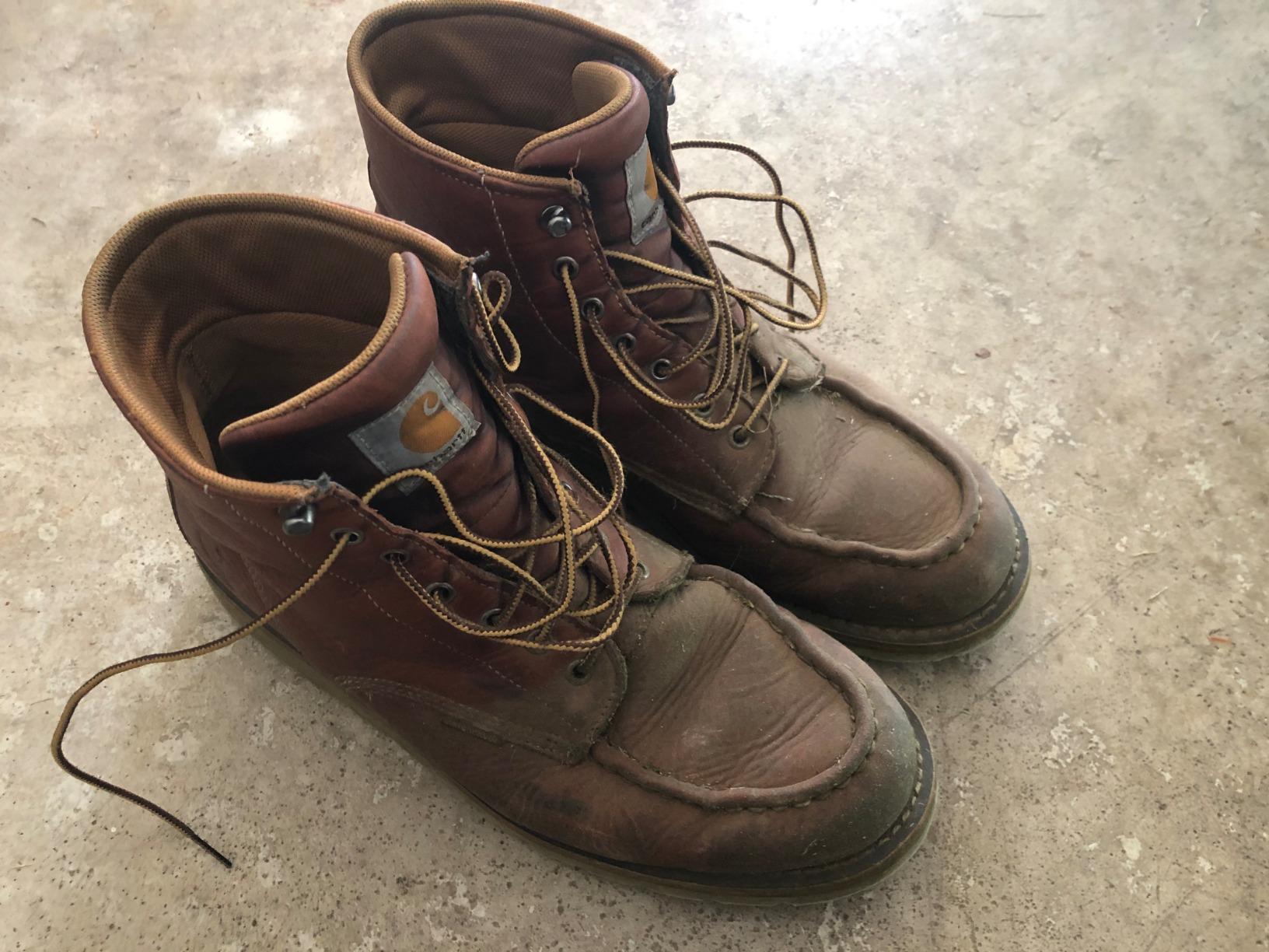 Carhartt 6” Moc Toe Waterproof Work Boots for Men - Oil-Tanned Leather Boots with FastDry Lining, Dual-Density Rubber Wedge Traction Outsole, EH Rated customer photo 2