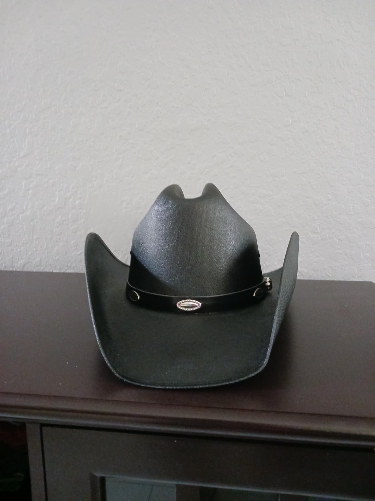 Western Express Natural Straw Cowboy Hat for Men and Women - Cattleman Style with Black Hat Band and Silver Conchos customer photo 1