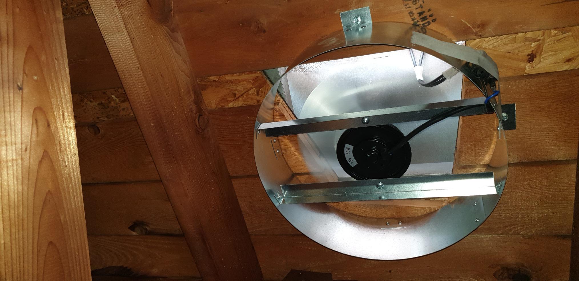Amtrak Solar 12-Inch 50W Solar Attic Fan with Thermostat, Made in USA – Quiet Gable Vent Fan for Attic, Garage, Shed, Greenhouse – Plug and Play customer photo 2