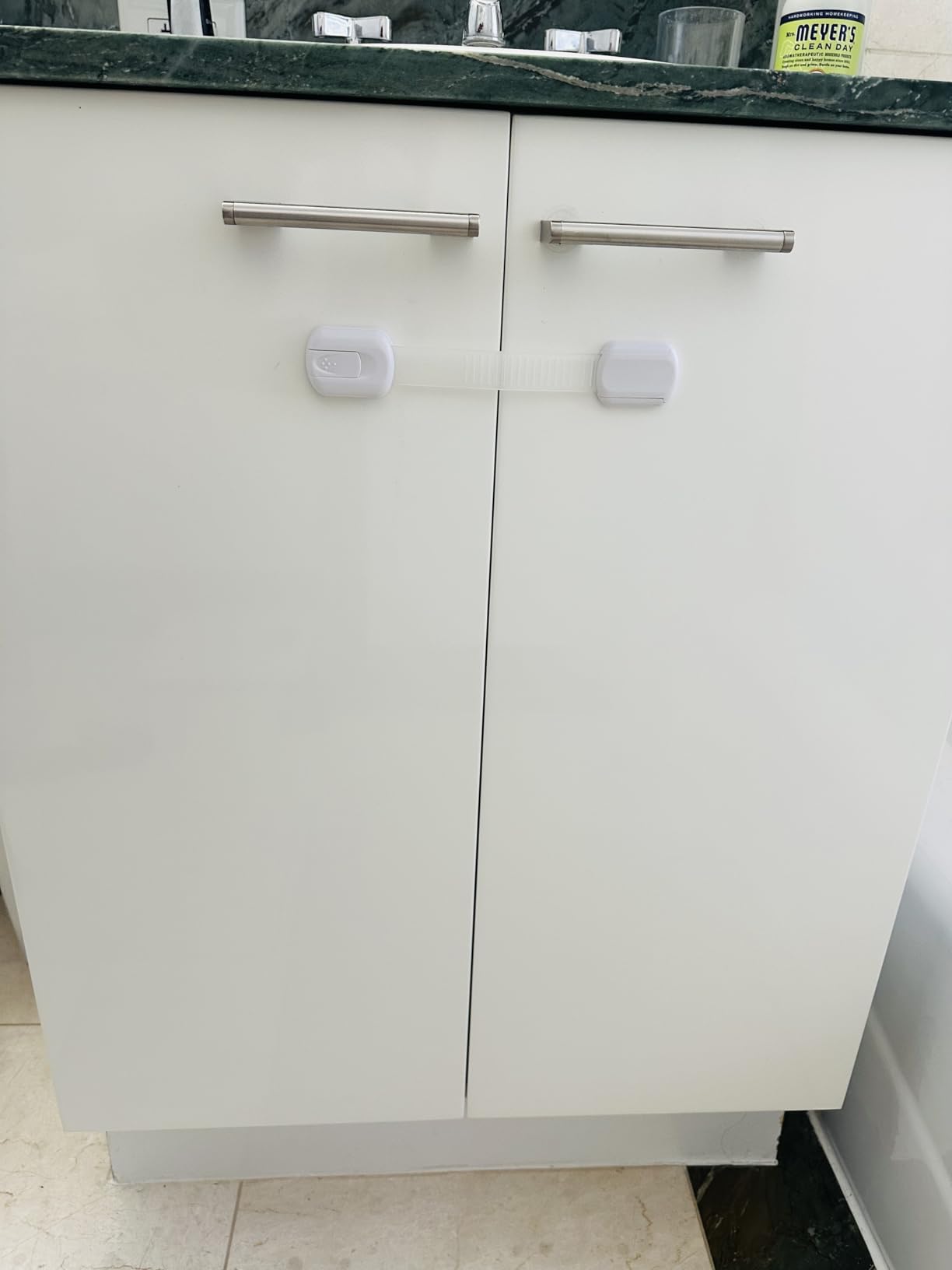 Child Safety Strap Locks (10 Pack) Baby Locks for Cabinets and Drawers, Toilet, Fridge & More. 3M Adhesive Pads. Easy Installation, No Drilling Required, White customer photo 2