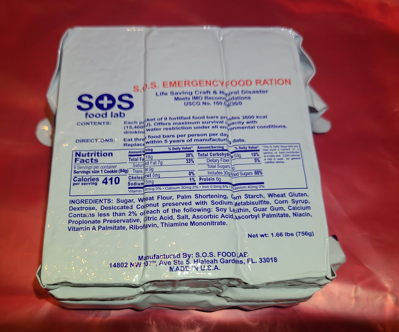 S.O.S. Rations Emergency 3600 Calorie Food Bar (Cinnamon + Coconut, 2 Pack) customer photo 1