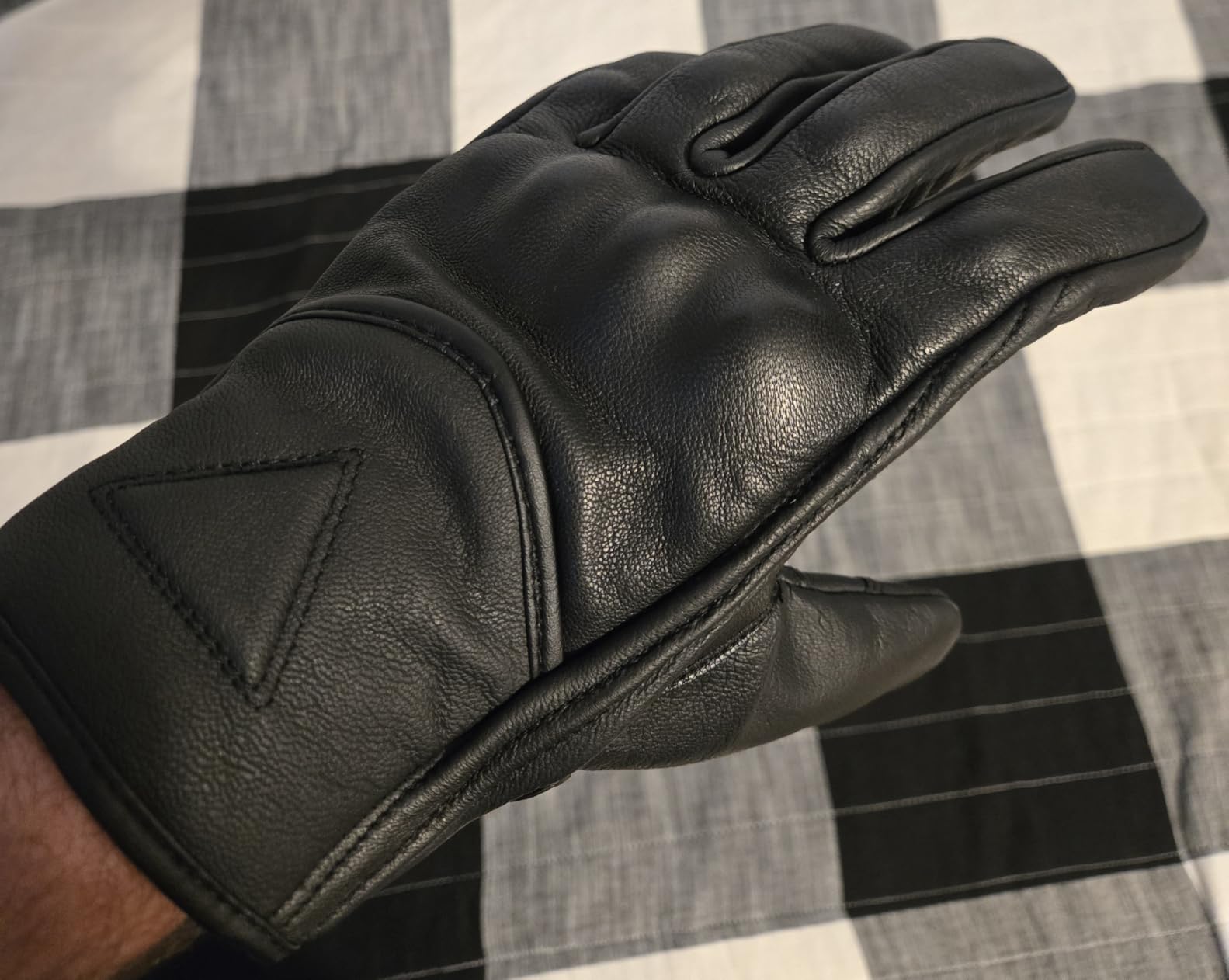 COMMUTER Motorcycle Gloves Premium Leather for Men Motorbike Riding Gloves | Touch Screen, Knuckle Protection, Non Slip Grip, Reinforced Padded Palm, for Cruiser Biker Street Racing Powersports customer photo 2