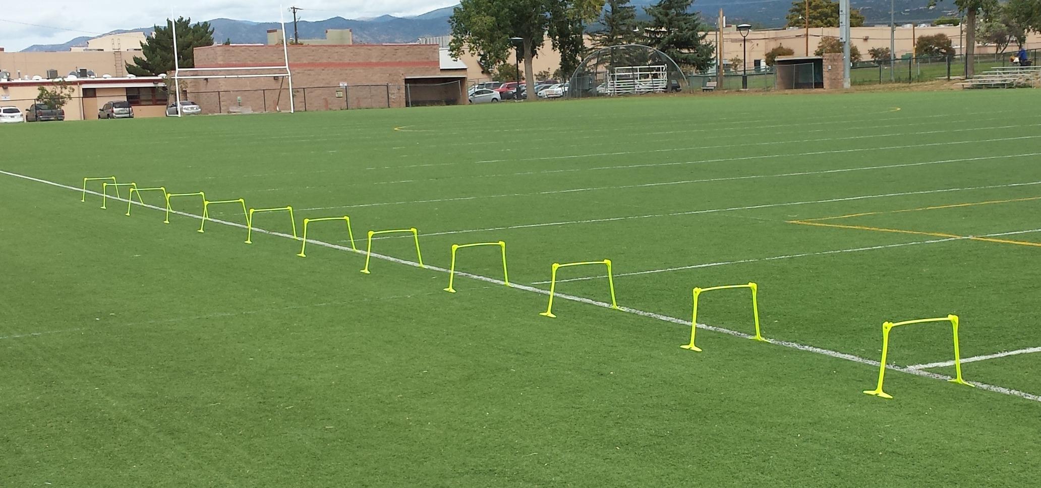 QUICKPLAY Adjustable Speed Hurdles Set of 6 - Agility & Soccer Training | 3-in-1 heights 6
