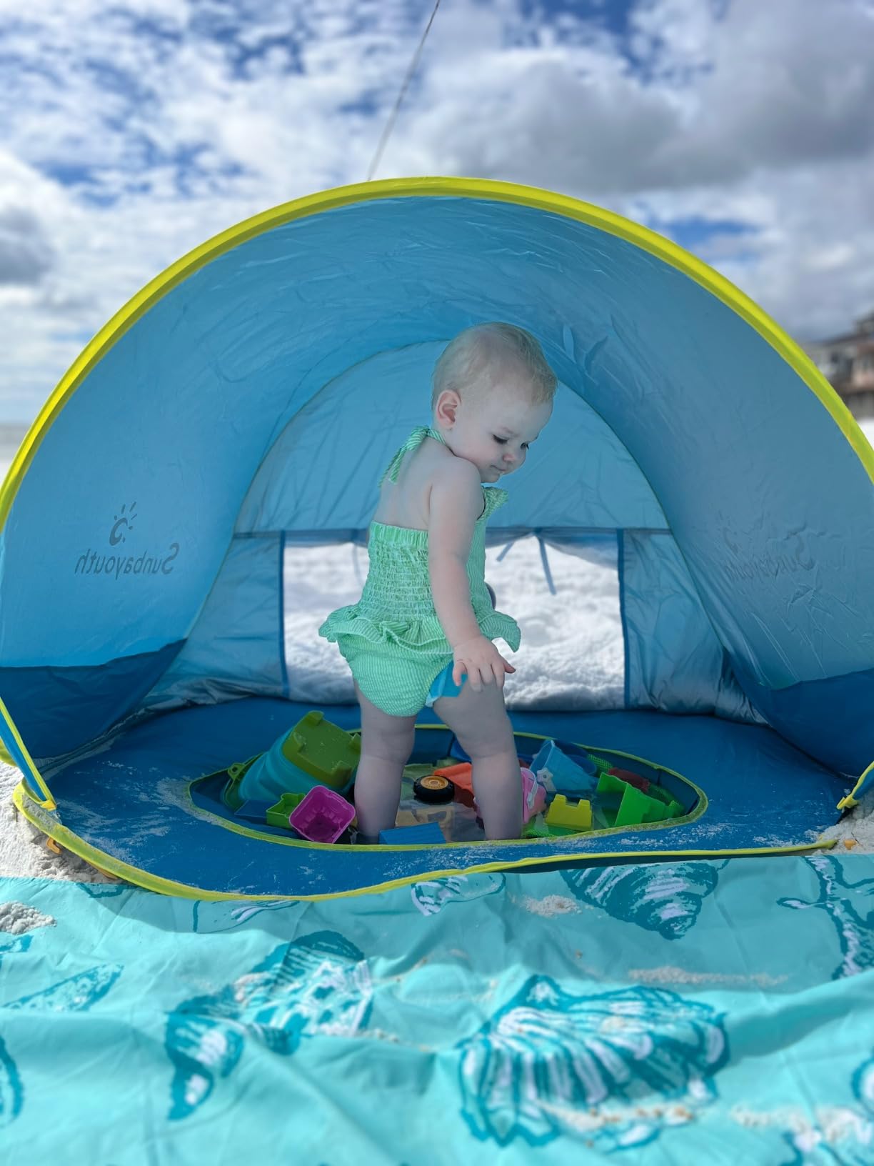 Baby Beach Tent UPF 50+, Pop Up Sun Shelter with Pool for Infant Toddler customer photo 2