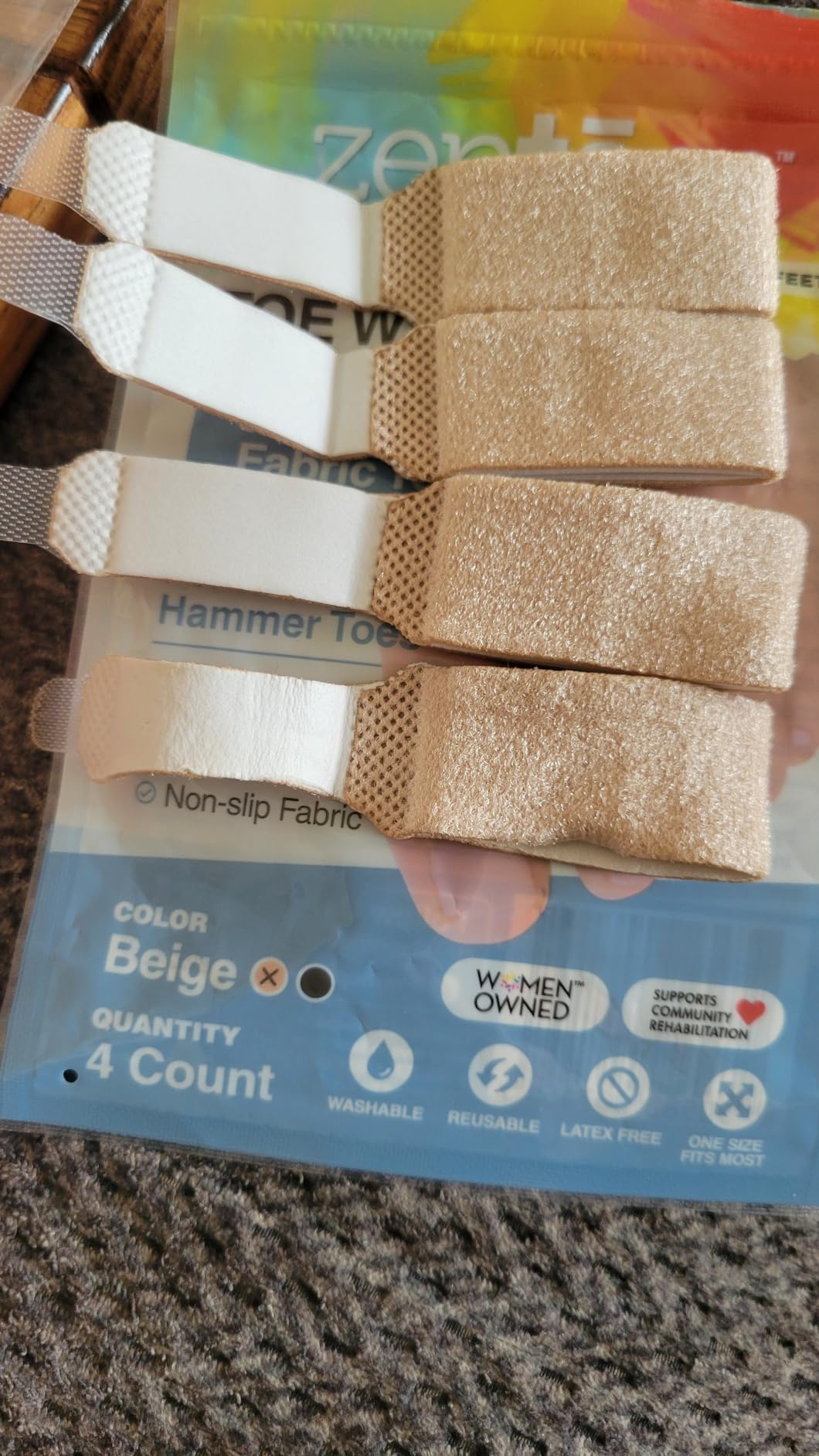 ZenToes Hammer Toe Straightener, Broken Toe Splint & Buddy Wraps, 4 Ct customer photo 2
