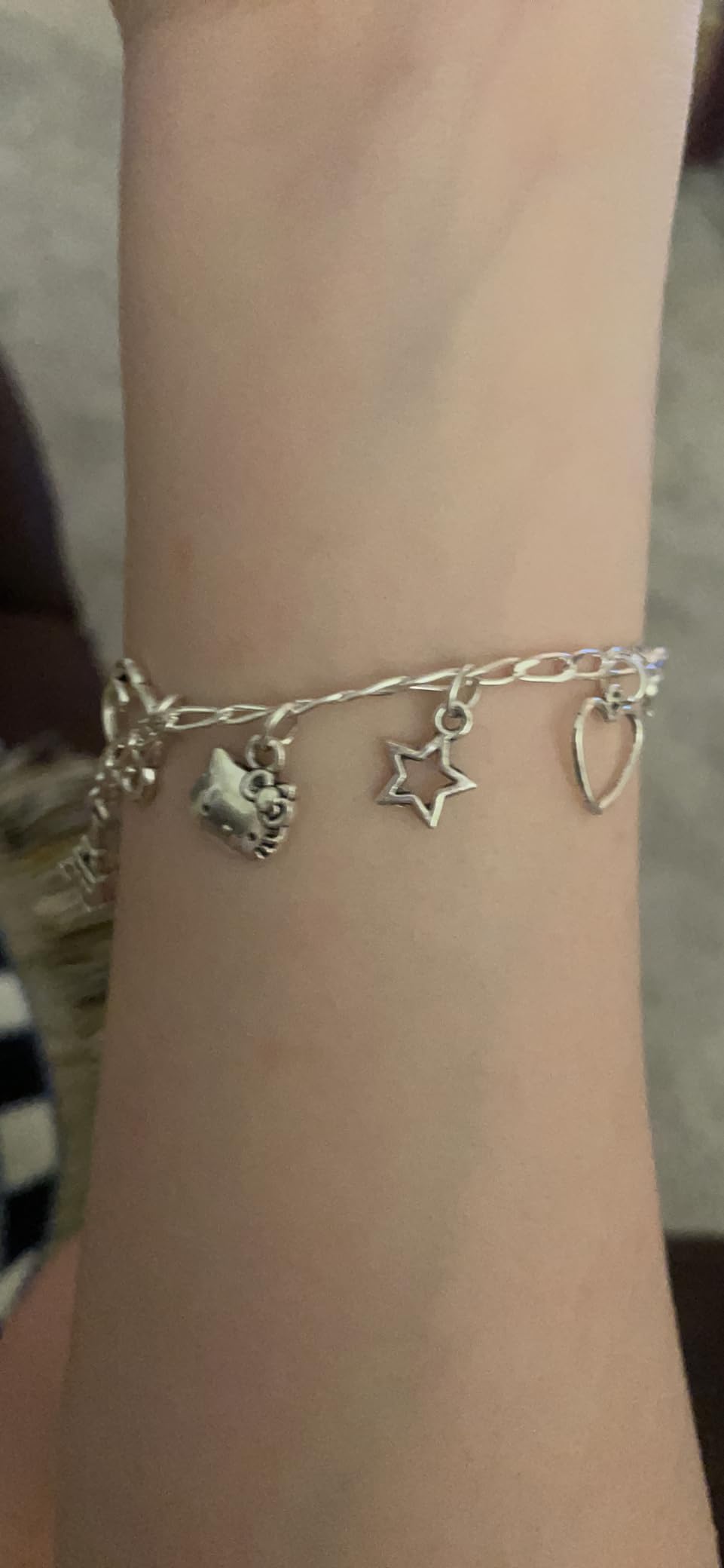 Amberta Women's 925 Sterling Silver Link Chain Bracelet for Charms (Adjustable) customer photo 1