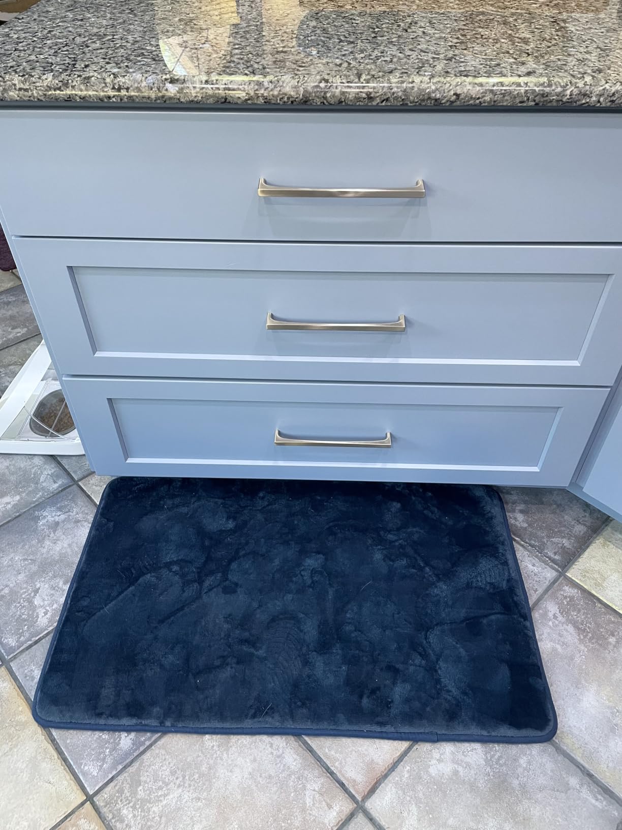 Memory Foam Bath Mat Non Slip Absorbent Super Cozy Velvet Bathroom Rug Carpet (17 inches X 24 inches, Grey) customer photo 1