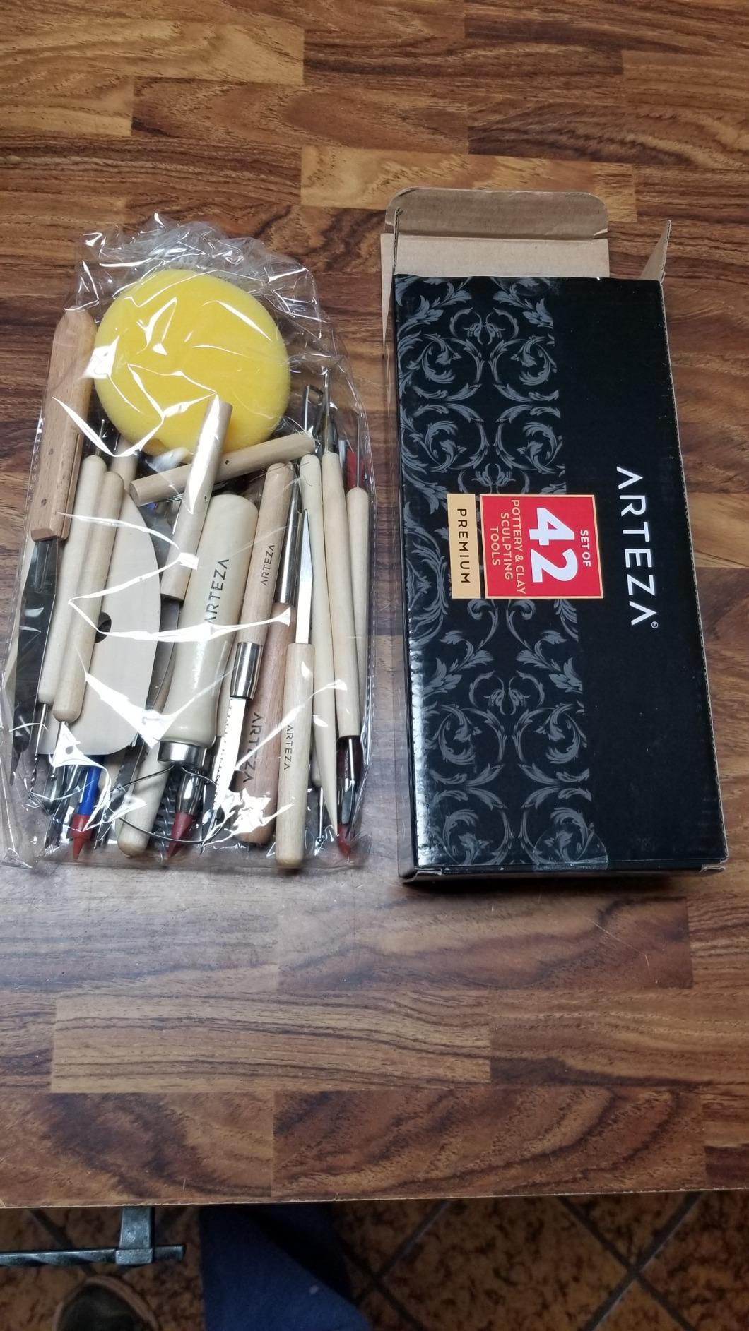 ARTEZA Pottery & Sculpting Tools, 42-Piece Clay Tools Set with Wooden Handles & Steel Tips for Polymer Clay, Ceramics, Carving, Modeling, Shaping & Smoothing customer photo 2