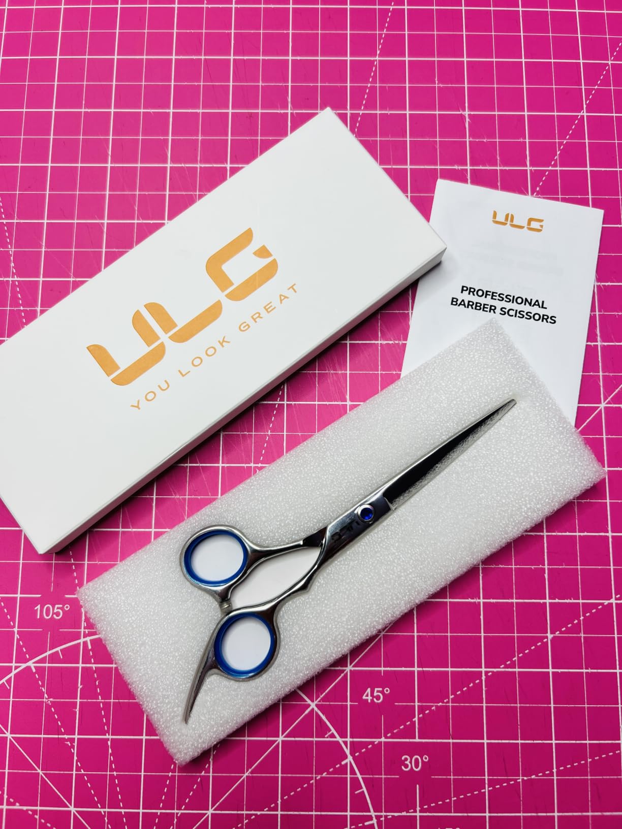 Hair Cutting Scissors, ULG Professional Hair Scissors 6.5 inch Right-Hand Razor Edge Barber Shears Salon Hair Cutting Shears Made of Japanese Stainless Steel, Hand Sharpened Blue customer photo 1