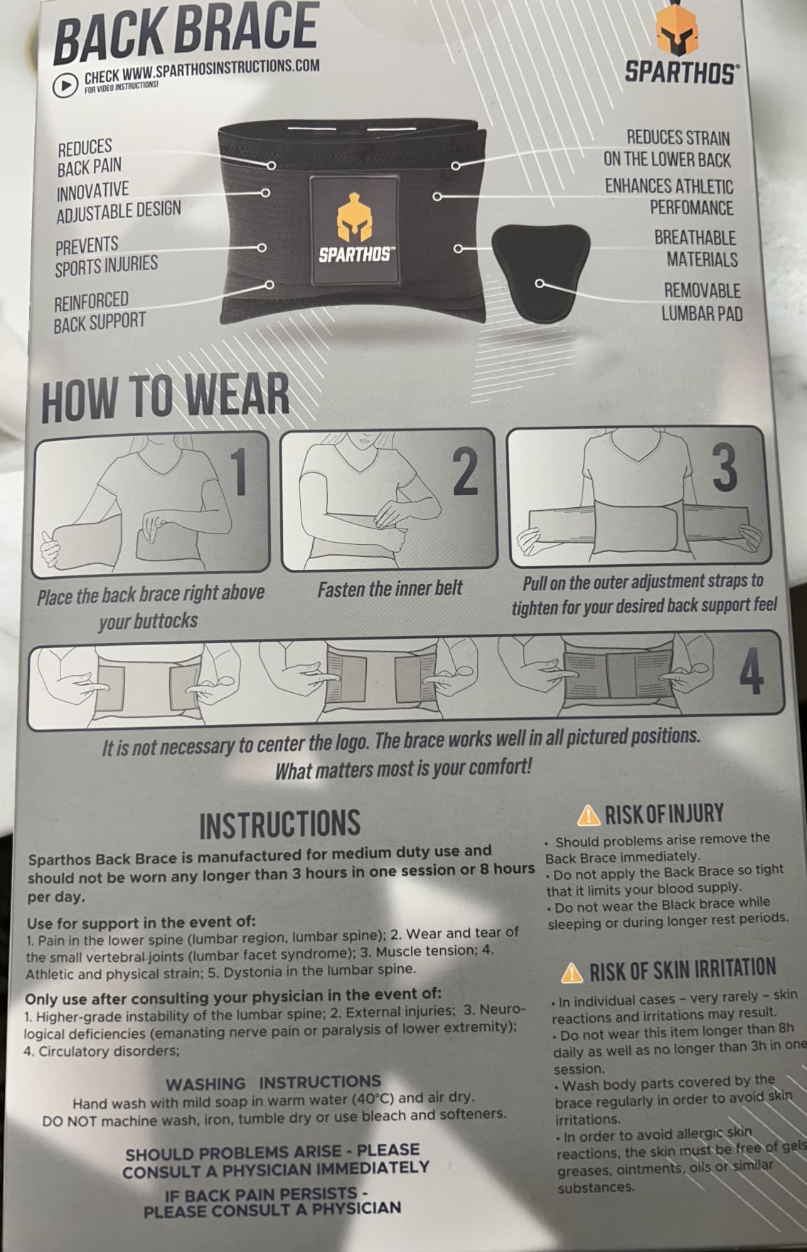Sparthos Back Brace for Women & Men, Sciatica, Lower Back Pain - Black-L customer photo 1