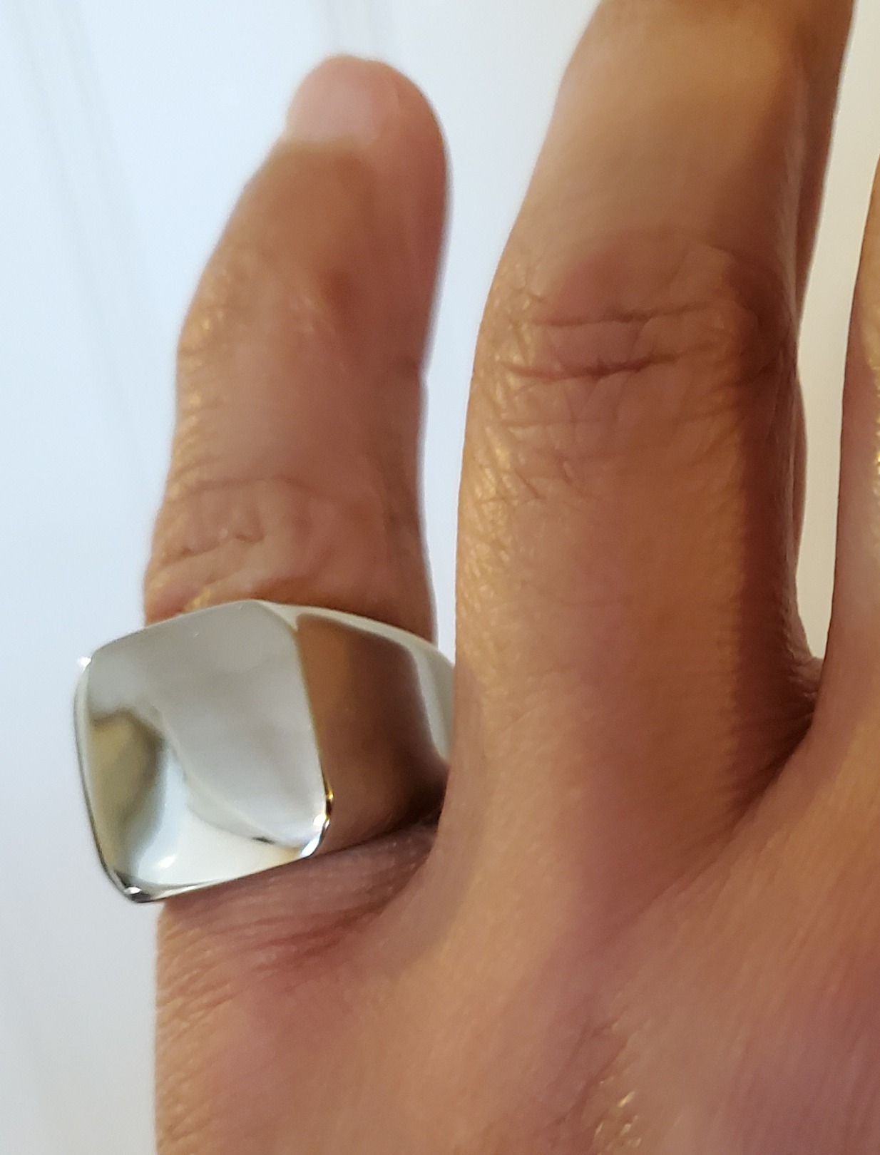 Men's Stainless Steel Square Biker Signet Ring, Black Silver Gold Styles customer photo 1