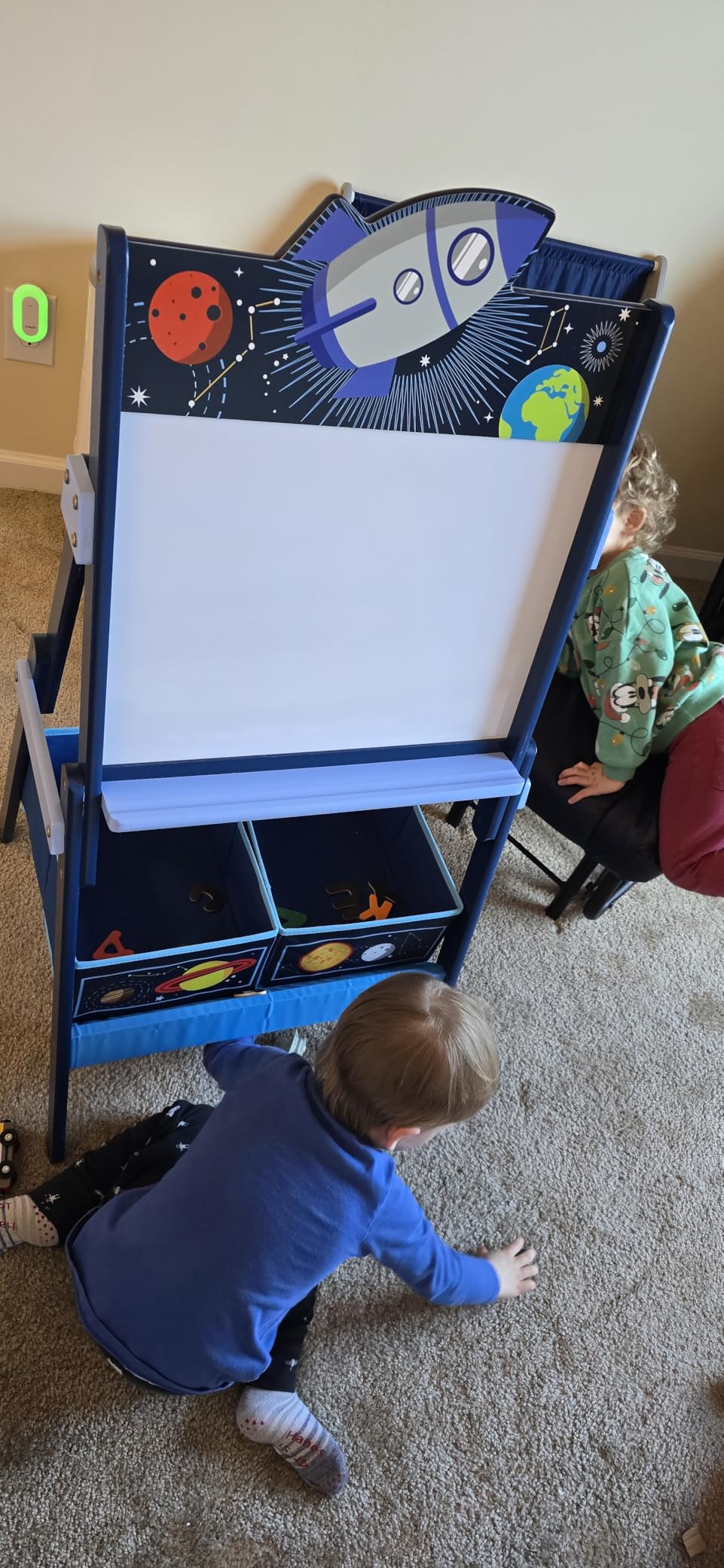 Delta Children MySize Kids Double-Sided Storage Easel -Ideal for Arts & Crafts, Drawing, Homeschooling and More - Greenguard Gold Certified, Grey customer photo 1