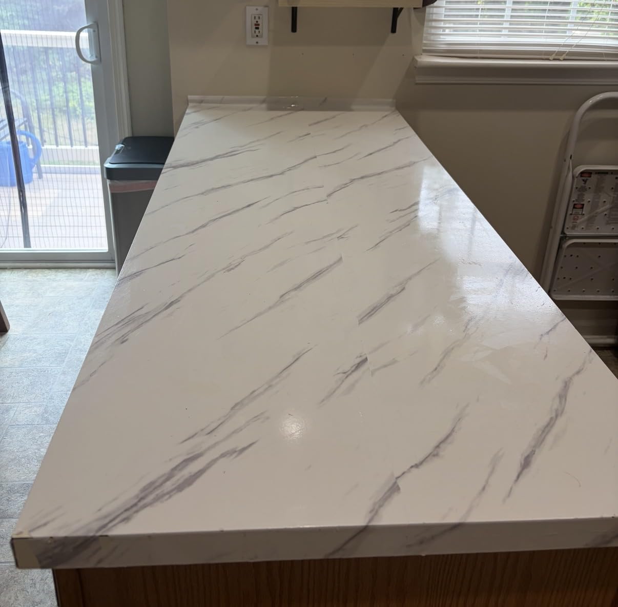 Marble Peel and Stick Wallpaper Kitchen Countertop & Cabinets Contact Paper | 17.7 inch x 78.7 inch Granite Wall Paper for Old Furniture Self Adhesive and Removable Easy to Apply customer photo 1