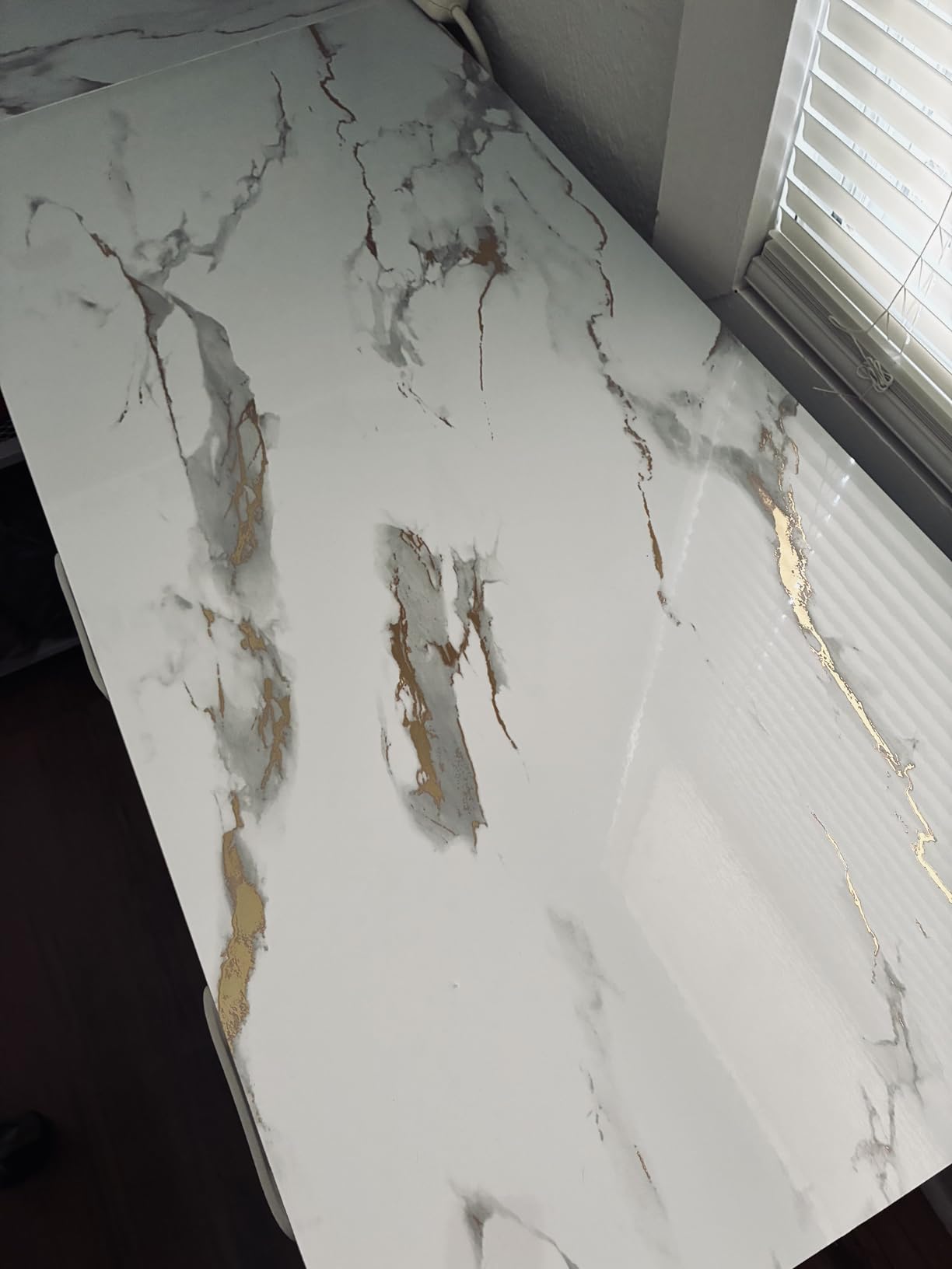 Marble Peel and Stick Wallpaper Kitchen Countertop & Cabinets Contact Paper | 17.7 inch x 78.7 inch Granite Wall Paper for Old Furniture Self Adhesive and Removable Easy to Apply customer photo 2