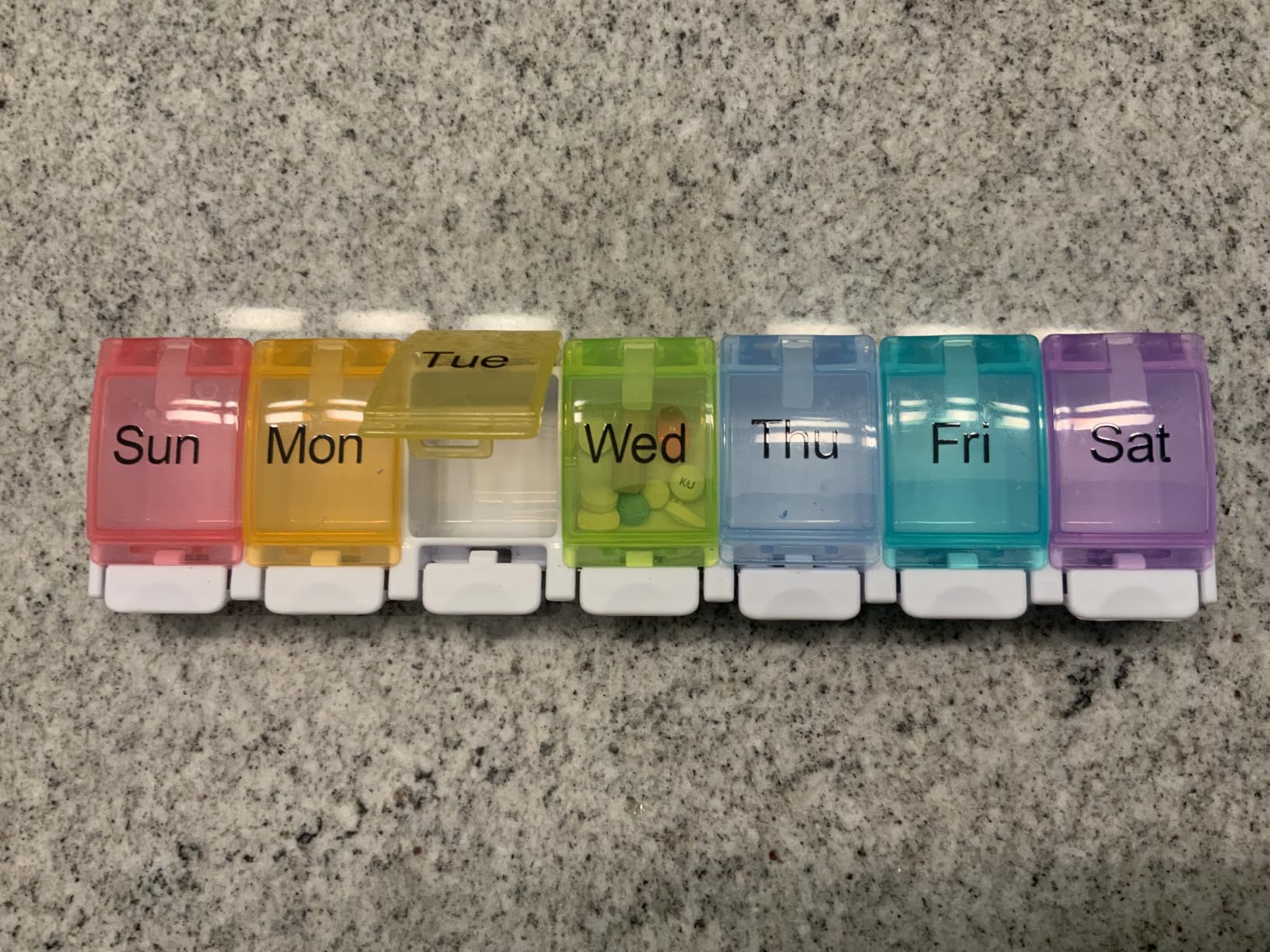 AUVON Weekly Pill Organizer Arthritis Friendly, BPA Free Travel 7 Day Pill Box Case with Spring Open Design and Large Compartment to Hold Vitamins, Cod Liver Oil, Supplements and Medication customer photo 2