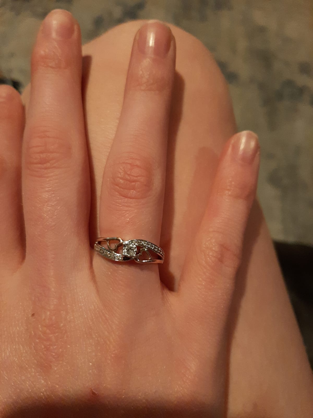Diamond Classic Jewelry Diamond Promise Ring 10K Rose Gold & Silver customer photo 2