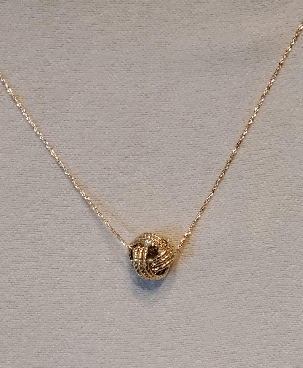 Italian 14kt Yellow Gold Textured Love Knot Necklace customer photo 2