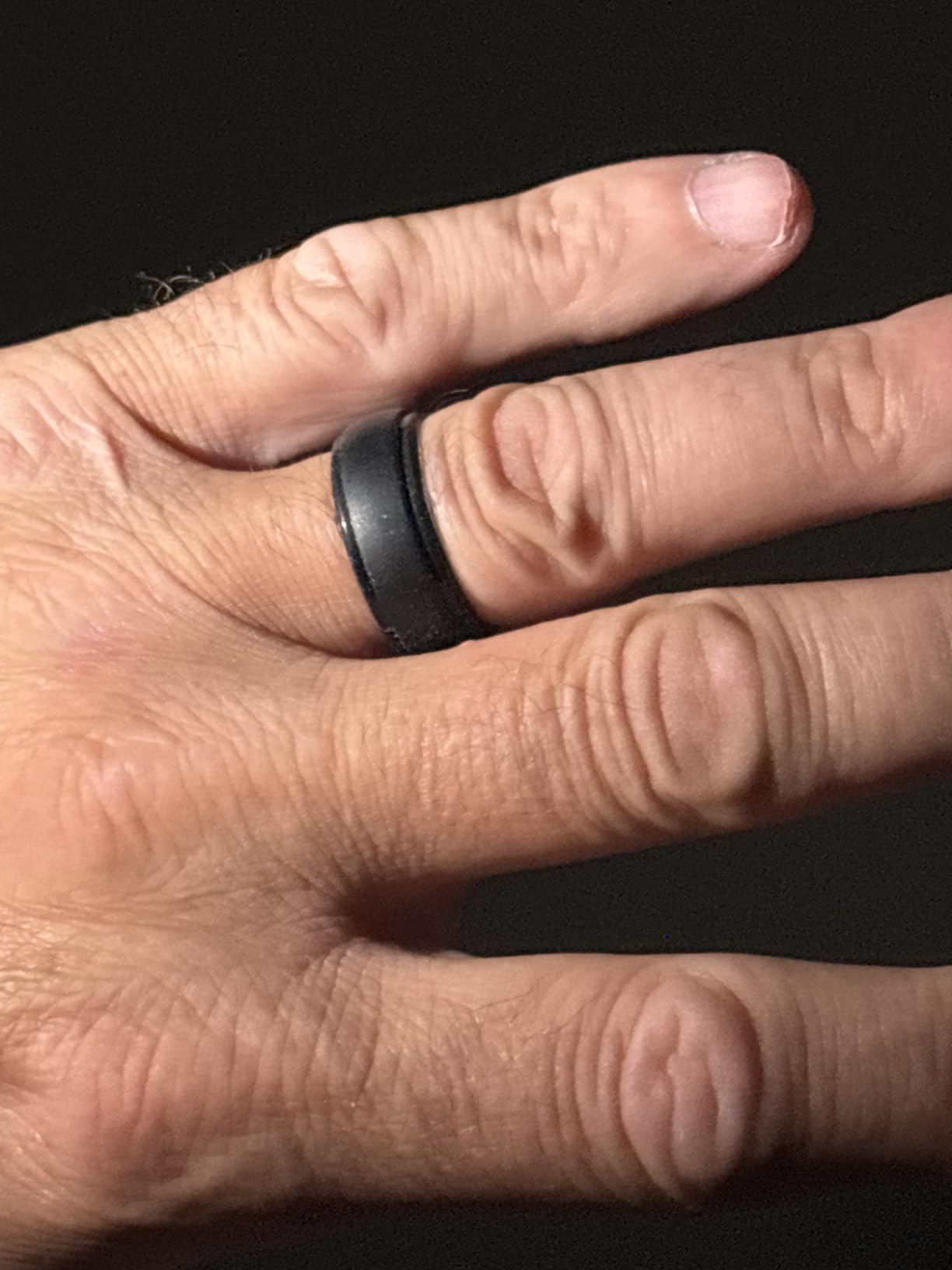 ThunderFit Silicone Rings for Men, Step Edge Rubber Wedding Bands 10mm Wide customer photo 1