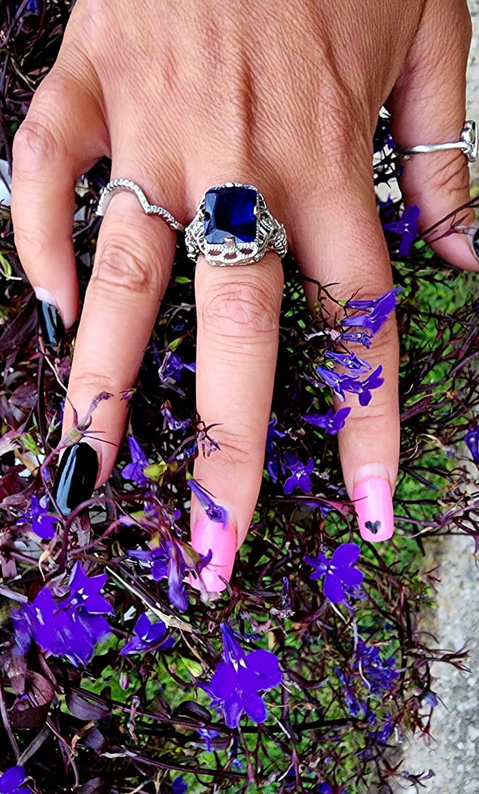 Yuren Elegant Huge Natural 3.5Ct Tanzanite 925 Silver Sapphire Ring Women Wedding Engagement Size 6-10 customer photo 1