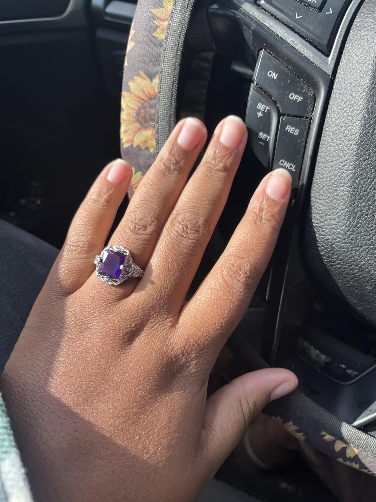 Yuren Elegant Huge Natural 3.5Ct Tanzanite 925 Silver Sapphire Ring Women Wedding Engagement Size 6-10 customer photo 2